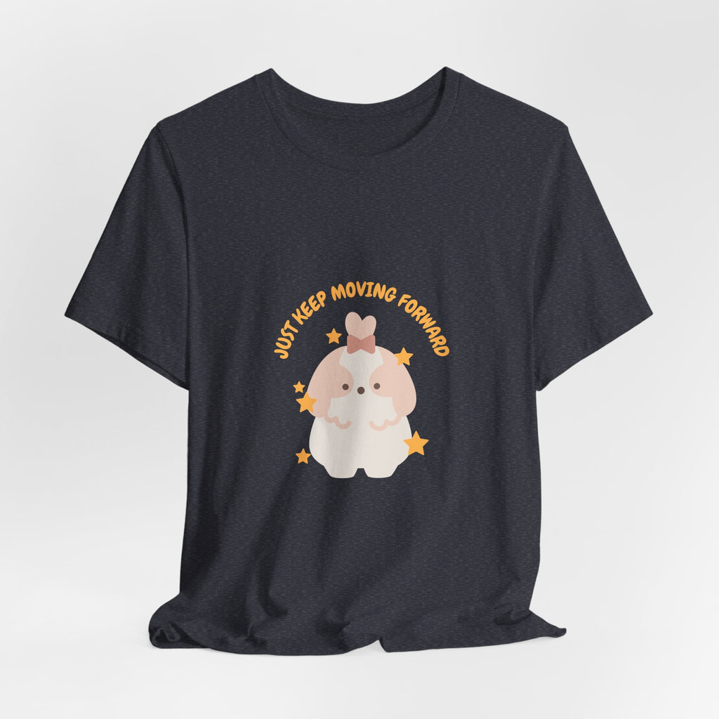 Cute Kawaii Bunny Tee — "Just Keep Moving Forward" Graphic T-Shirt