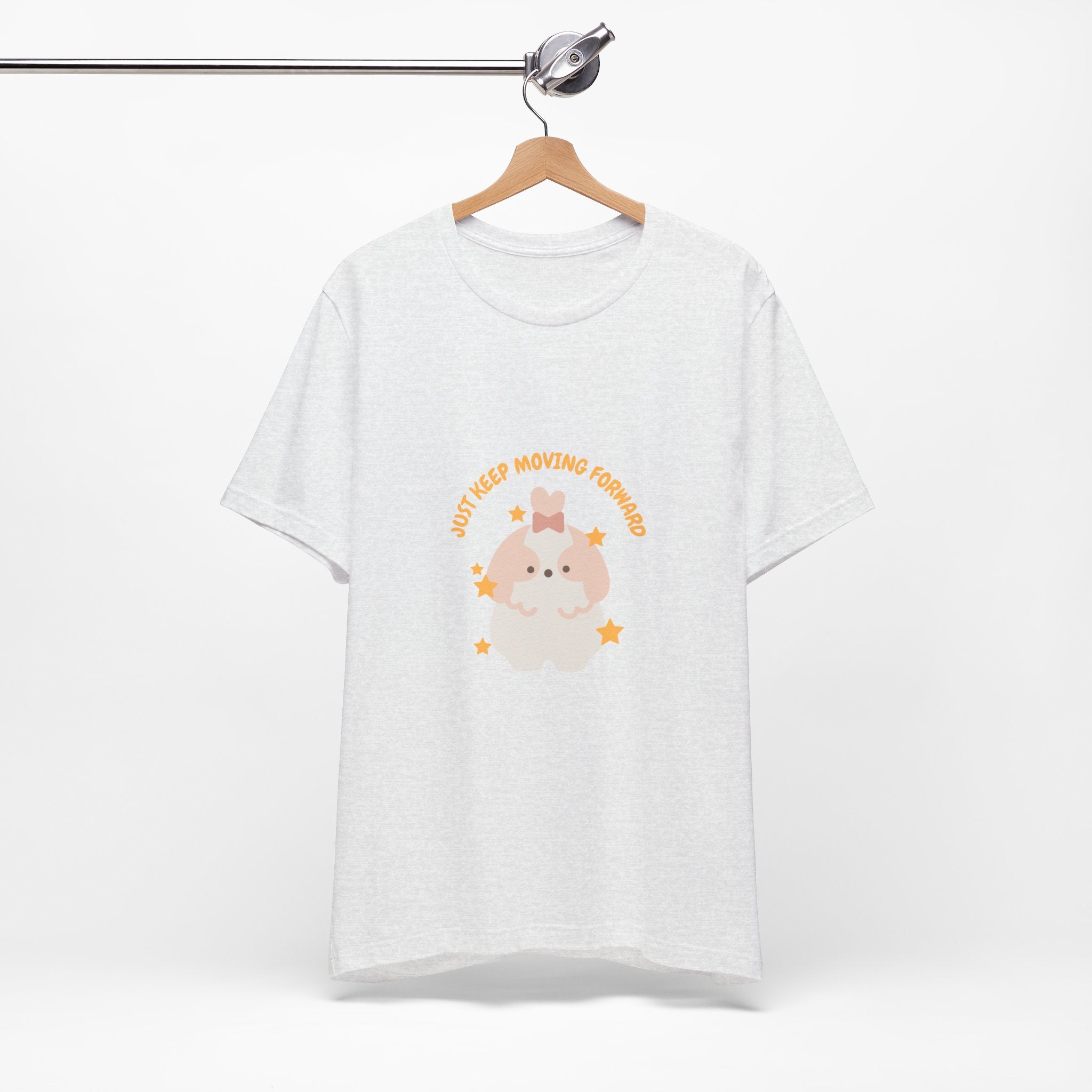 Cute Kawaii Bunny Tee — "Just Keep Moving Forward" Graphic T-Shirt