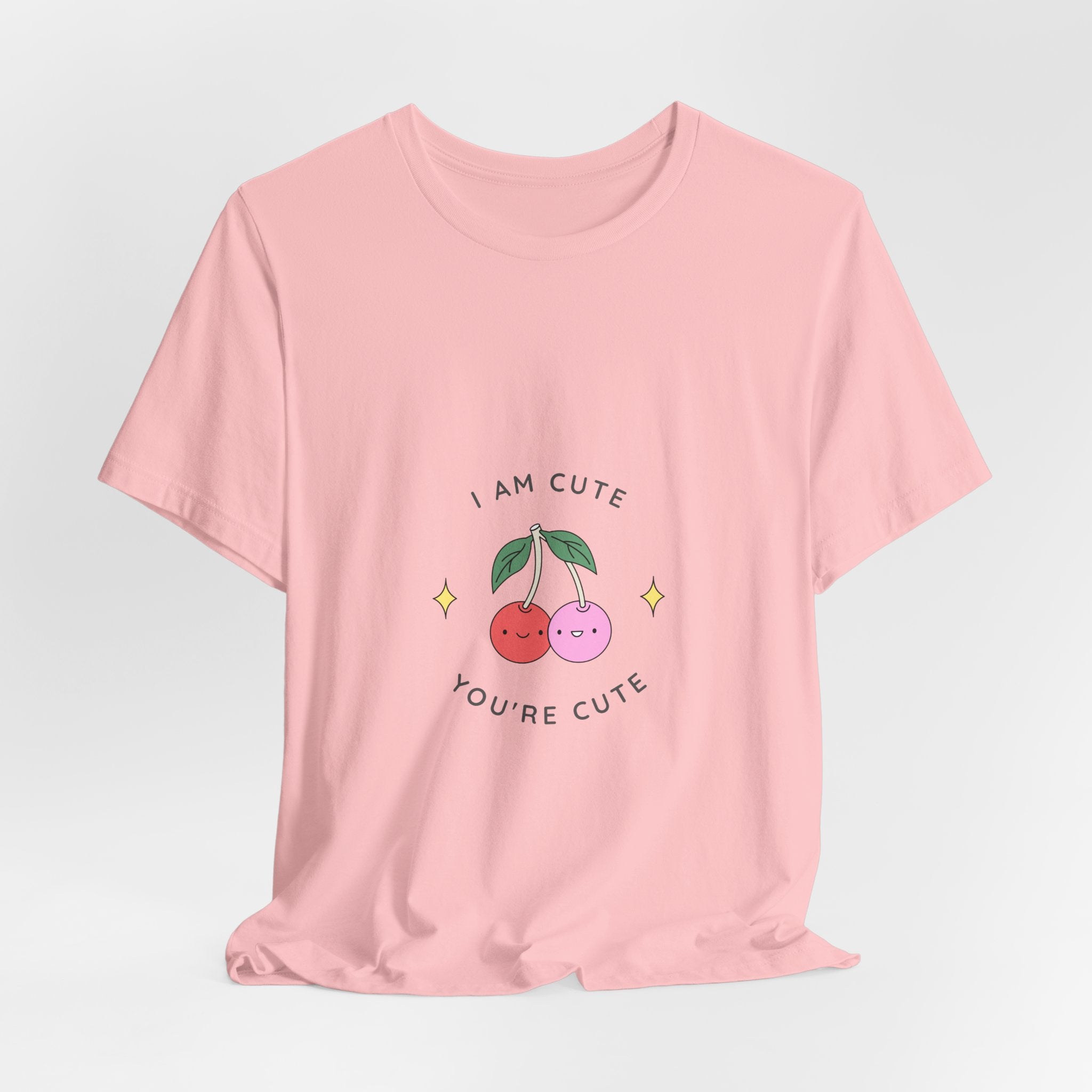 Cute Cherries Graphic Tee — "I Am Cute, You're Cute" Cute Fruit T-Shirt