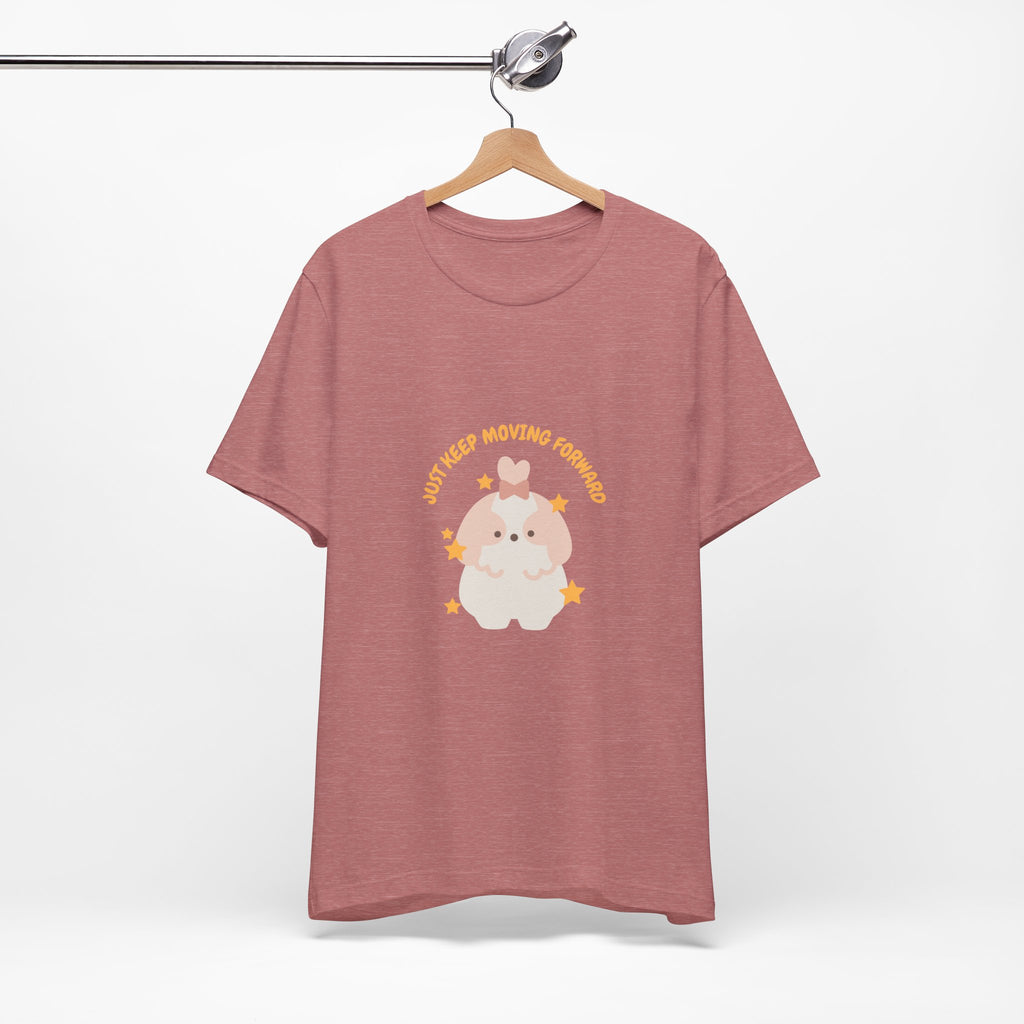 Cute Kawaii Bunny Tee — "Just Keep Moving Forward" Graphic T-Shirt
