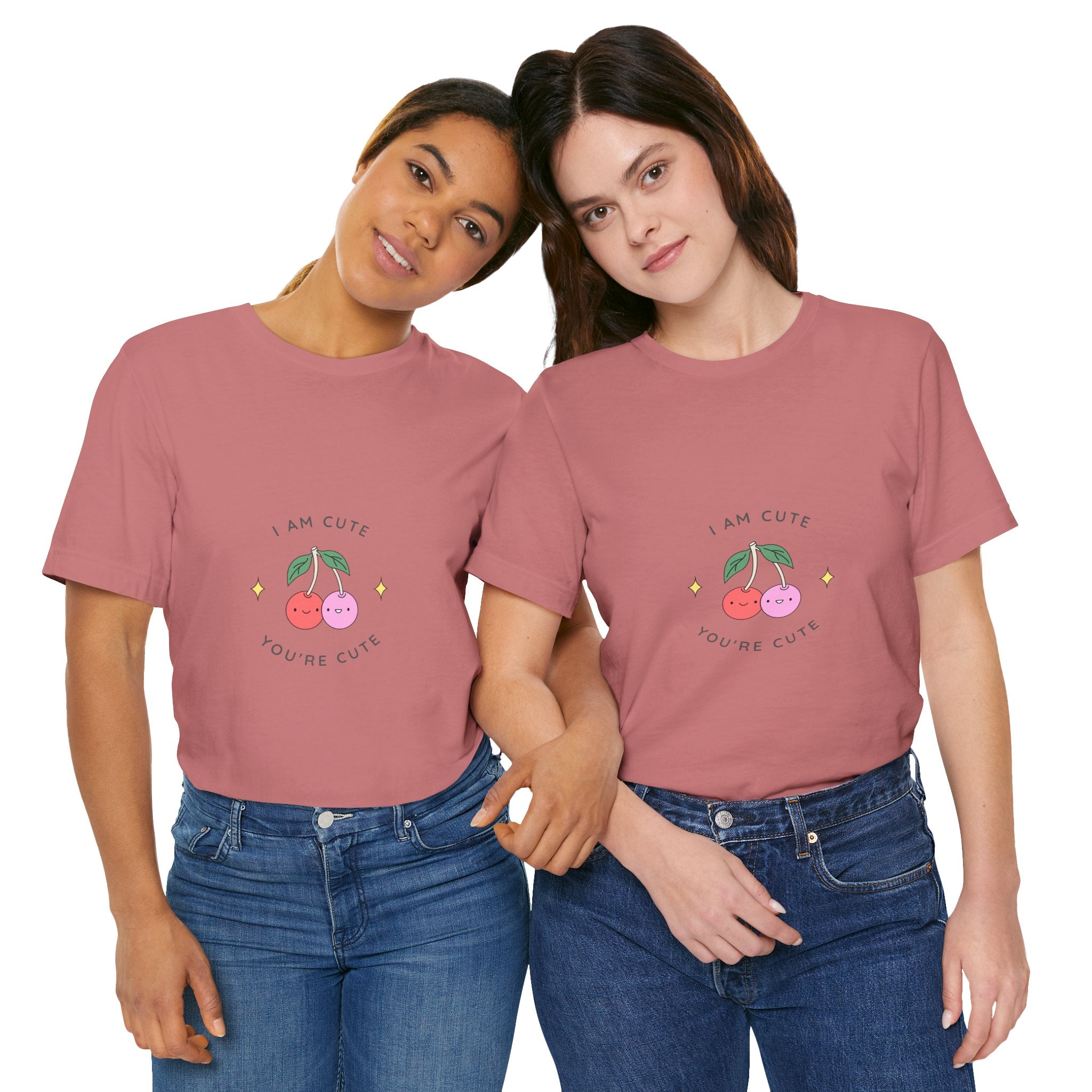 Cute Cherries Graphic Tee — "I Am Cute, You're Cute" Cute Fruit T-Shirt