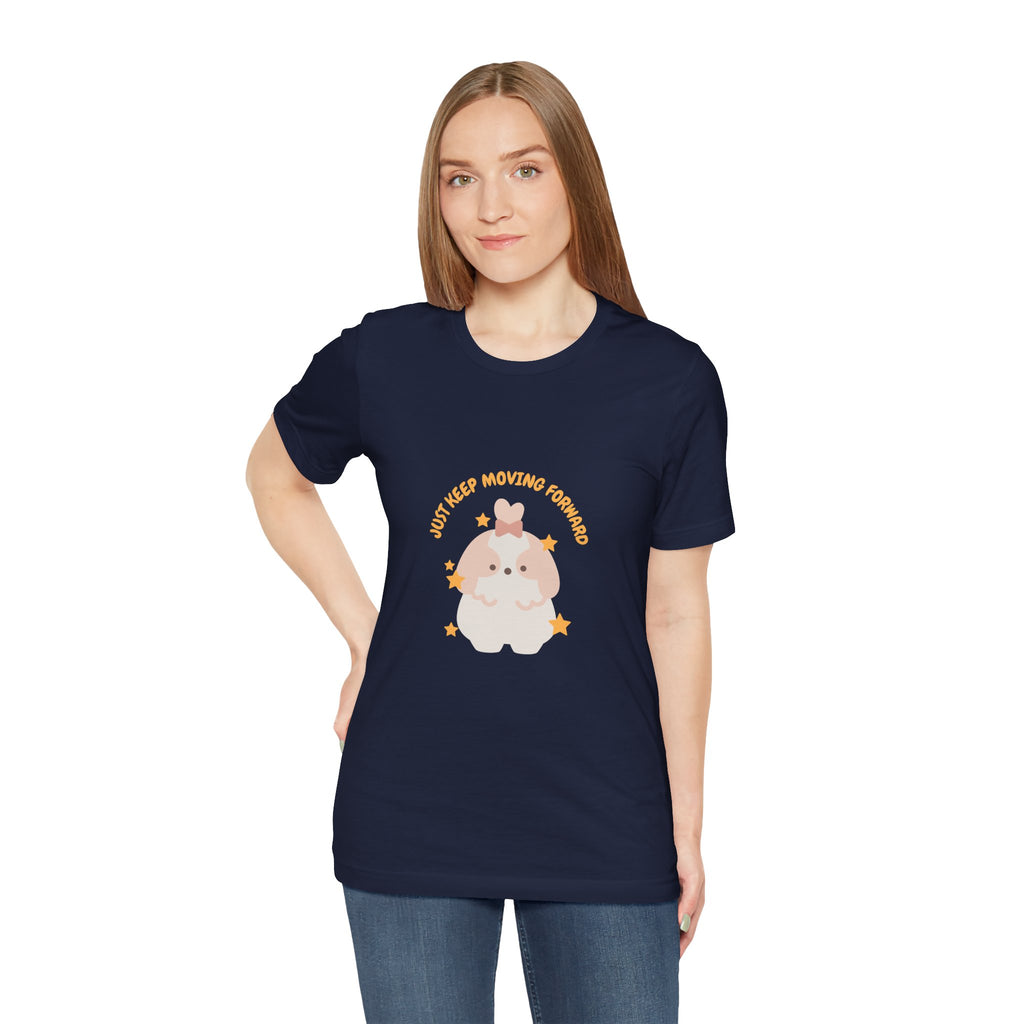 Cute Kawaii Bunny Tee — "Just Keep Moving Forward" Graphic T-Shirt