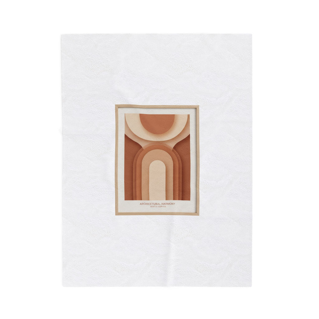 Terracotta Arch Abstract Velveteen Blanket | warm neutral shapes, clay tone decor