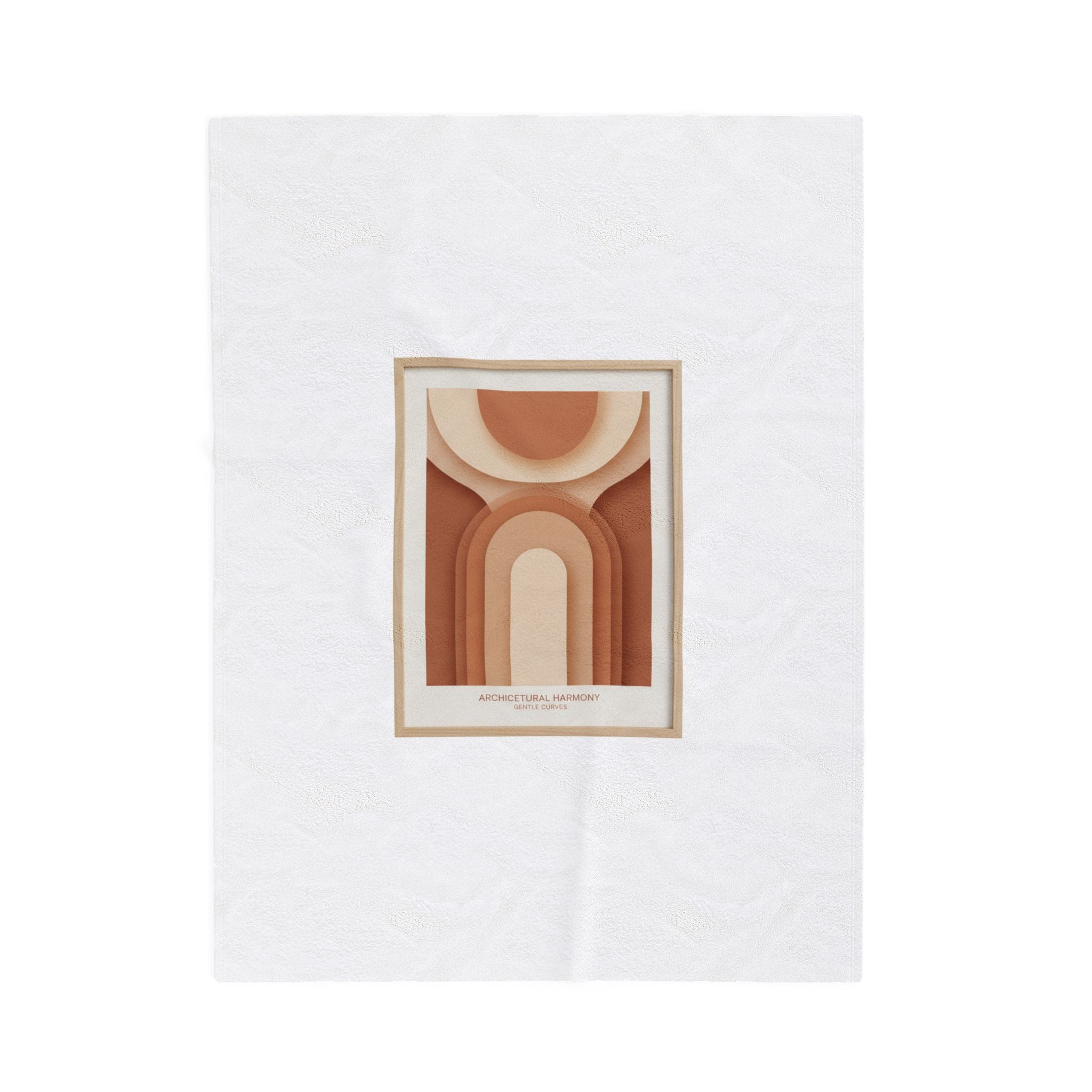 Terracotta Arch Abstract Velveteen Blanket | warm neutral shapes, clay tone decor