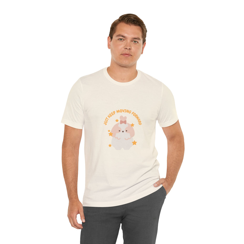 Cute Kawaii Bunny Tee — "Just Keep Moving Forward" Graphic T-Shirt