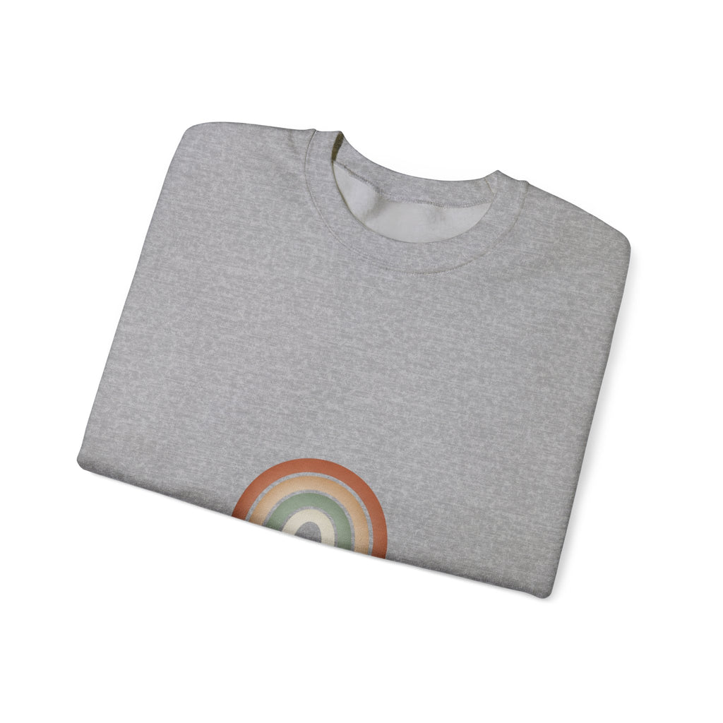 Neutral Rainbow Arc Sweatshirt | muted rainbow, boho desert arc