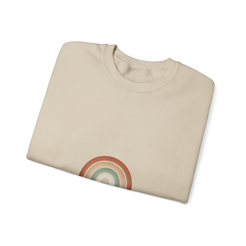 Neutral Rainbow Arc Sweatshirt | muted rainbow, boho desert arc