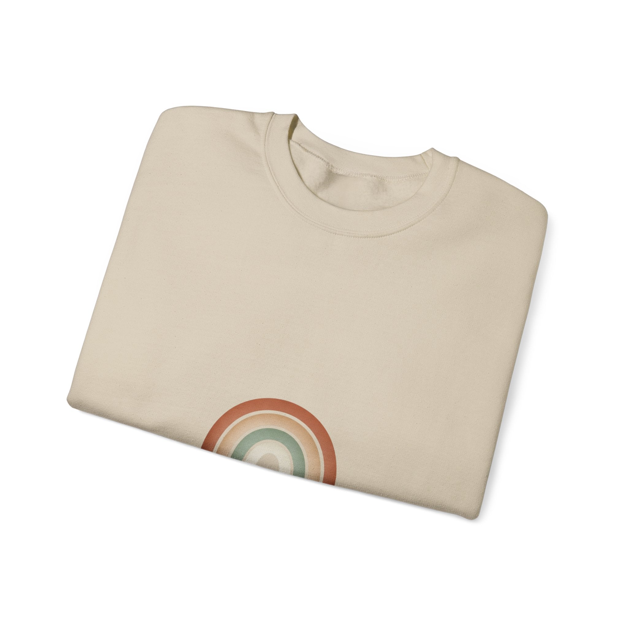 Neutral Rainbow Arc Sweatshirt | muted rainbow, boho desert arc