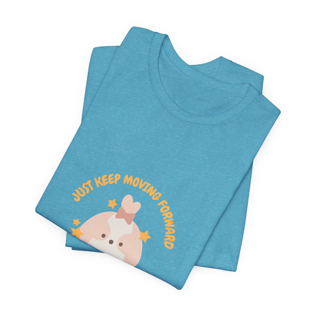 Cute Kawaii Bunny Tee — "Just Keep Moving Forward" Graphic T-Shirt