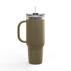 40oz Insulated Travel Mug — “The Adventure Begins” Mountain Stainless Tumbler