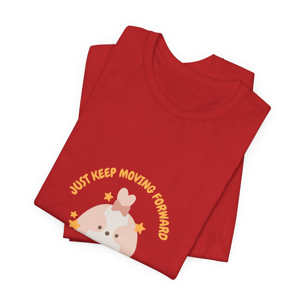 Cute Kawaii Bunny Tee — "Just Keep Moving Forward" Graphic T-Shirt
