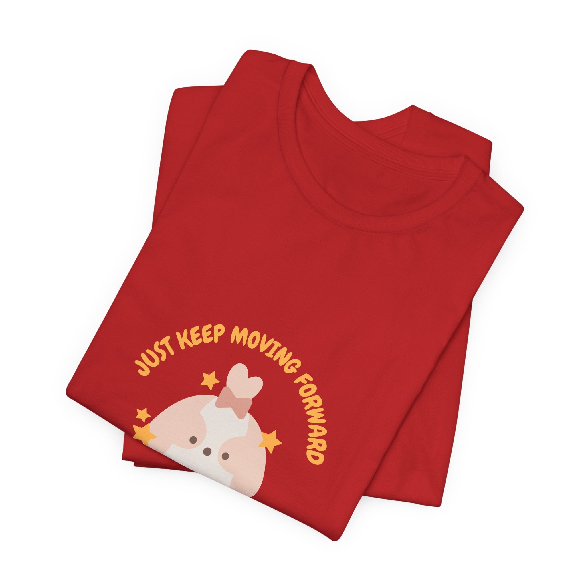 Cute Kawaii Bunny Tee — "Just Keep Moving Forward" Graphic T-Shirt