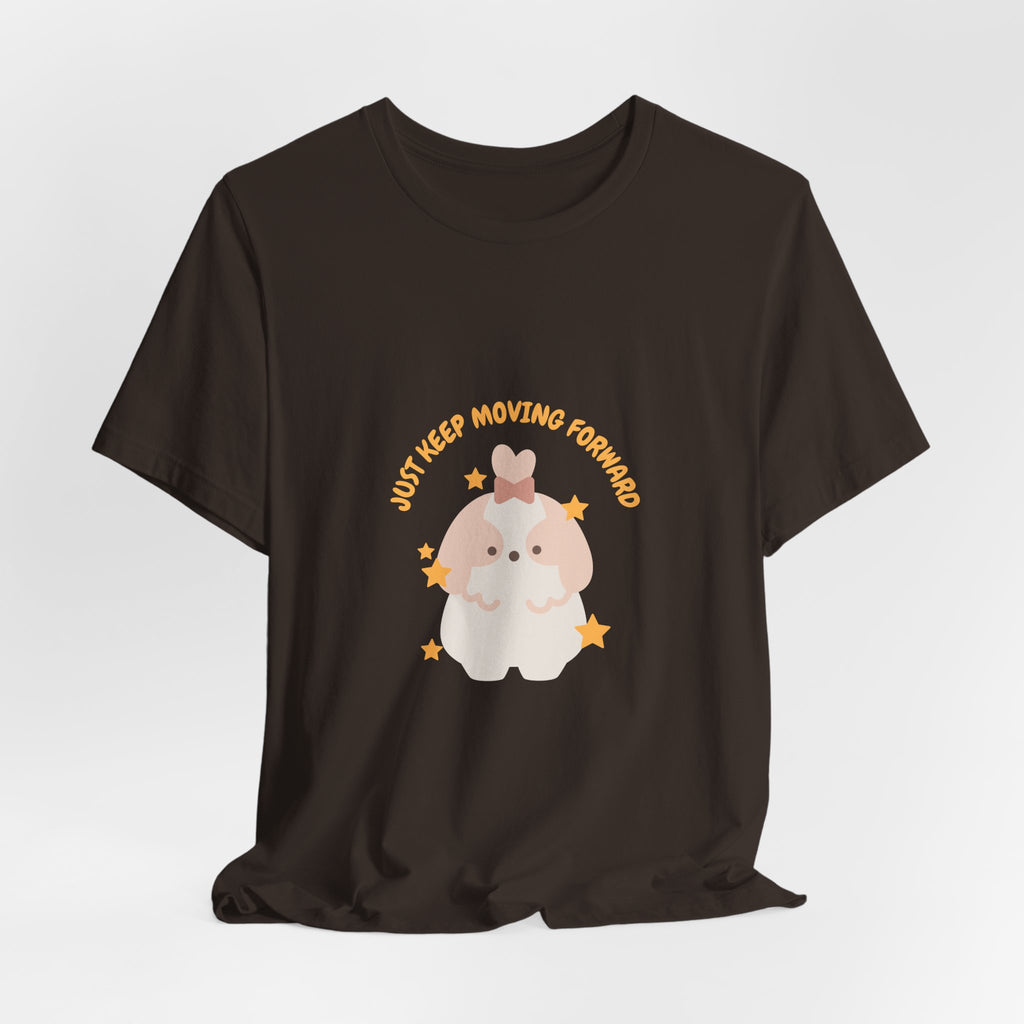Cute Kawaii Bunny Tee — "Just Keep Moving Forward" Graphic T-Shirt