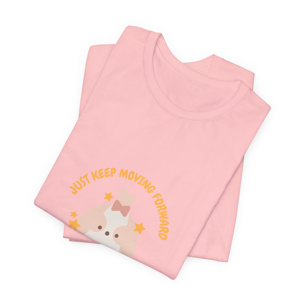 Cute Kawaii Bunny Tee — "Just Keep Moving Forward" Graphic T-Shirt