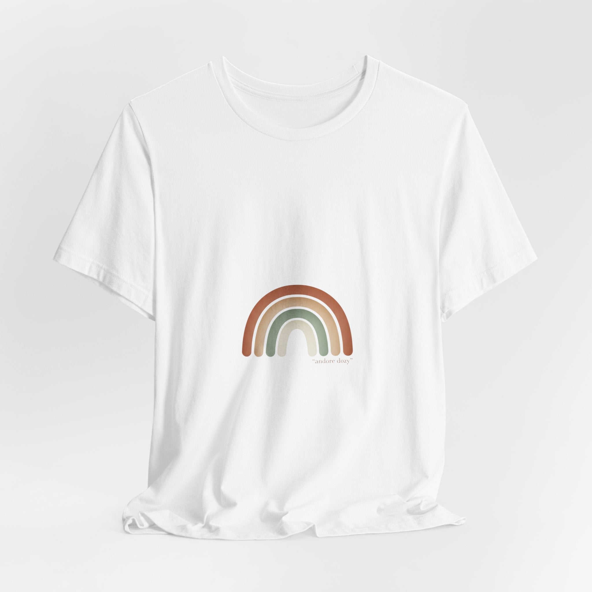 Neutral Rainbow Arc Tee | muted rainbow shirt, boho rainbow