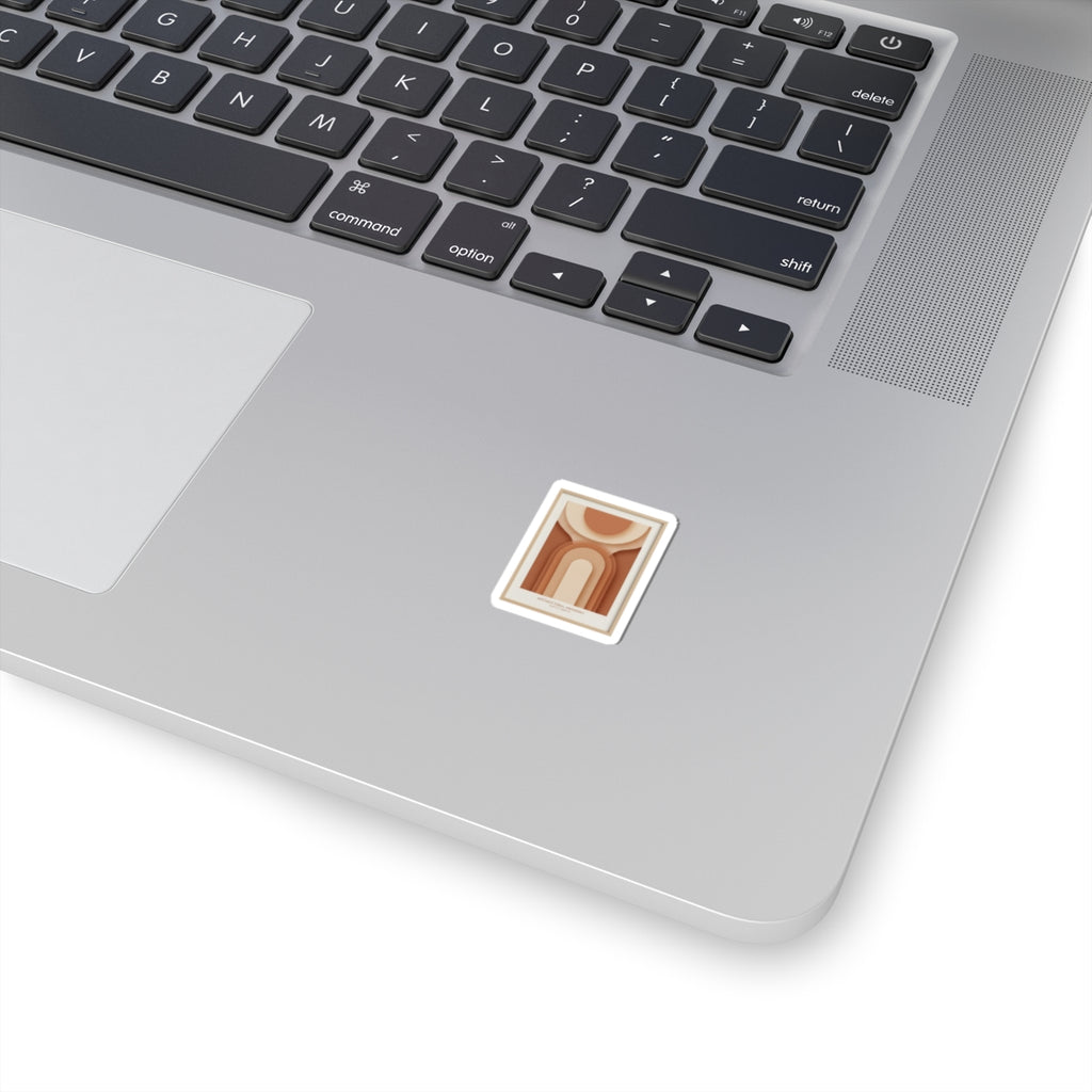 Terracotta Arch Abstract Sticker | earthy minimal, warm neutral shapes