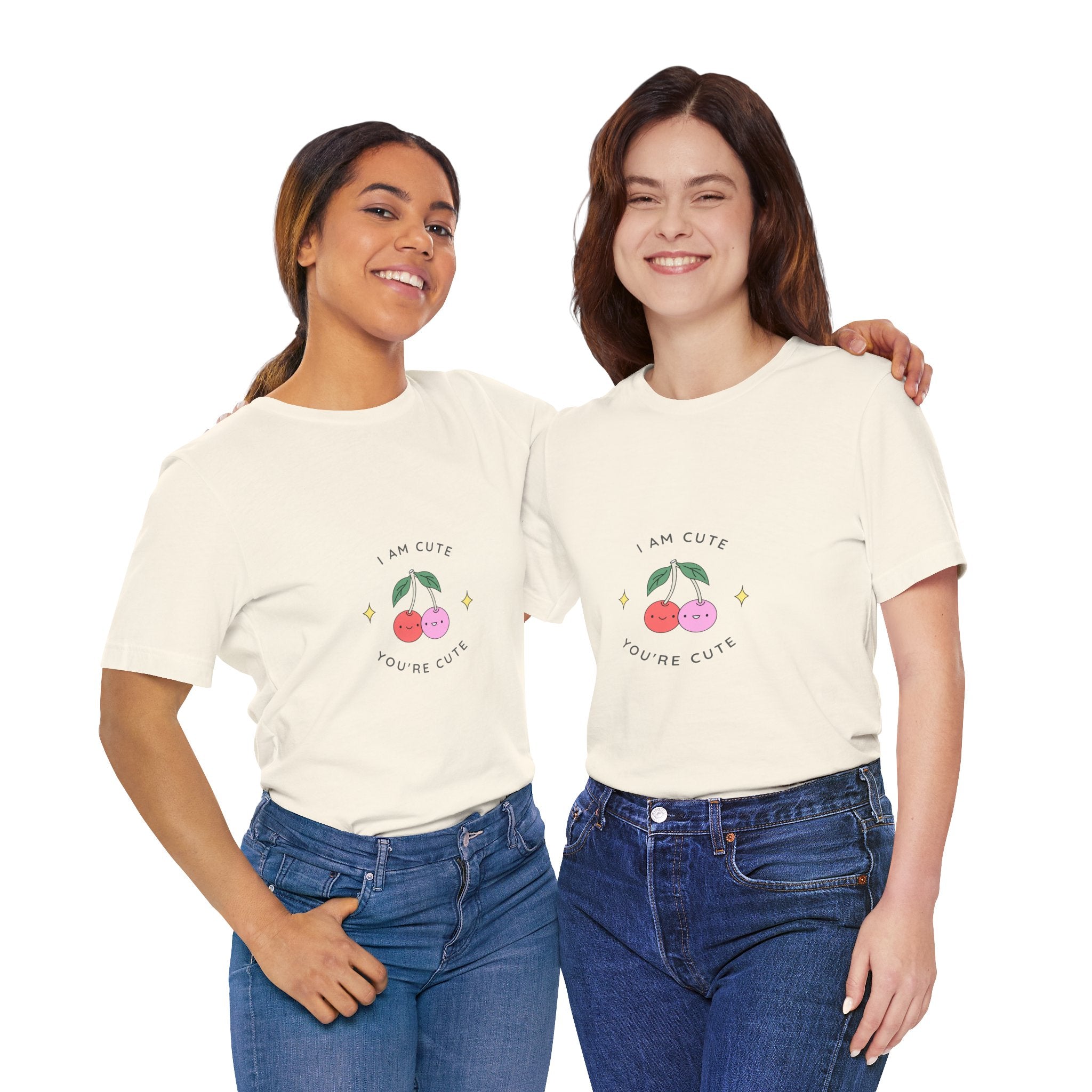 Cute Cherries Graphic Tee — "I Am Cute, You're Cute" Cute Fruit T-Shirt