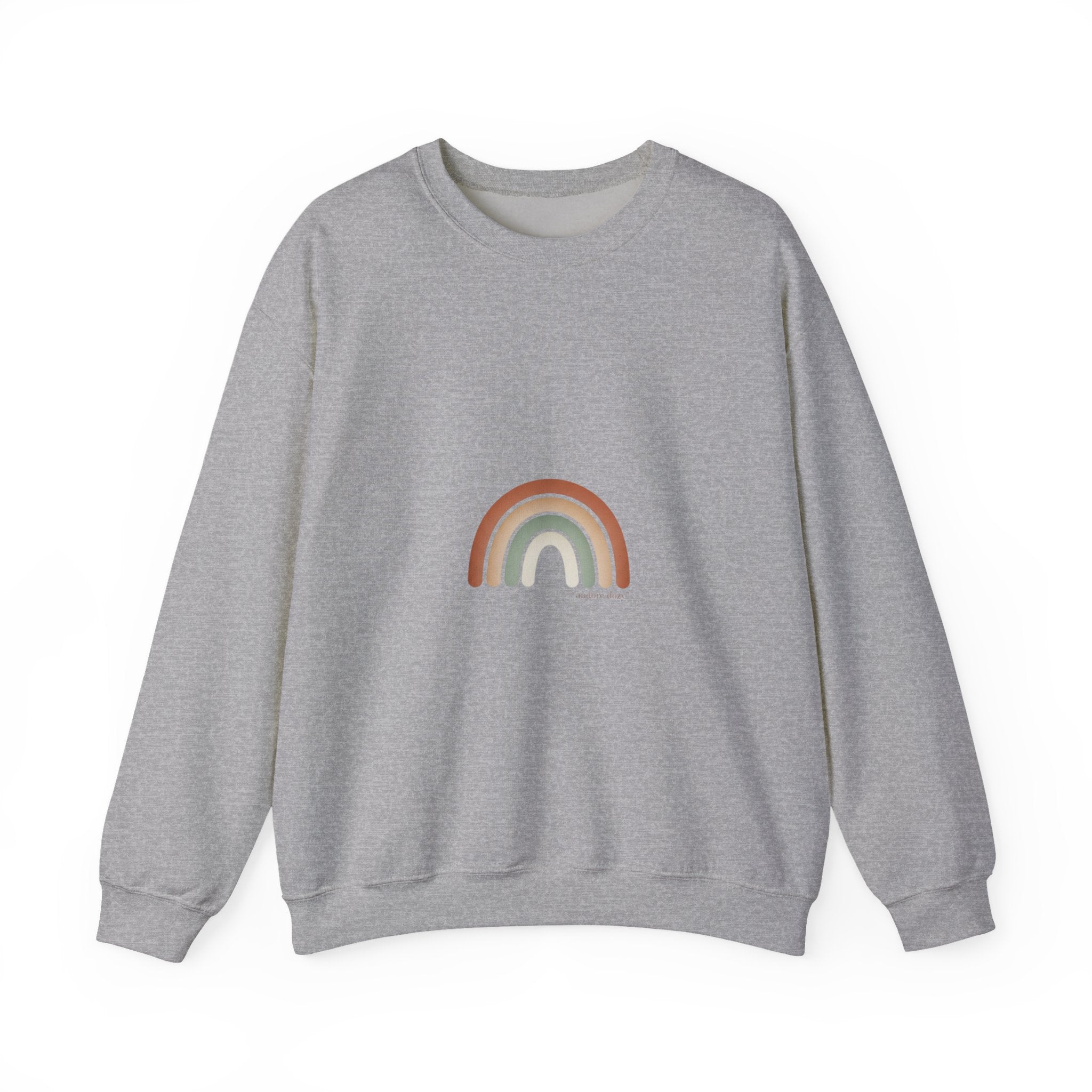 Neutral Rainbow Arc Sweatshirt | muted rainbow, boho desert arc