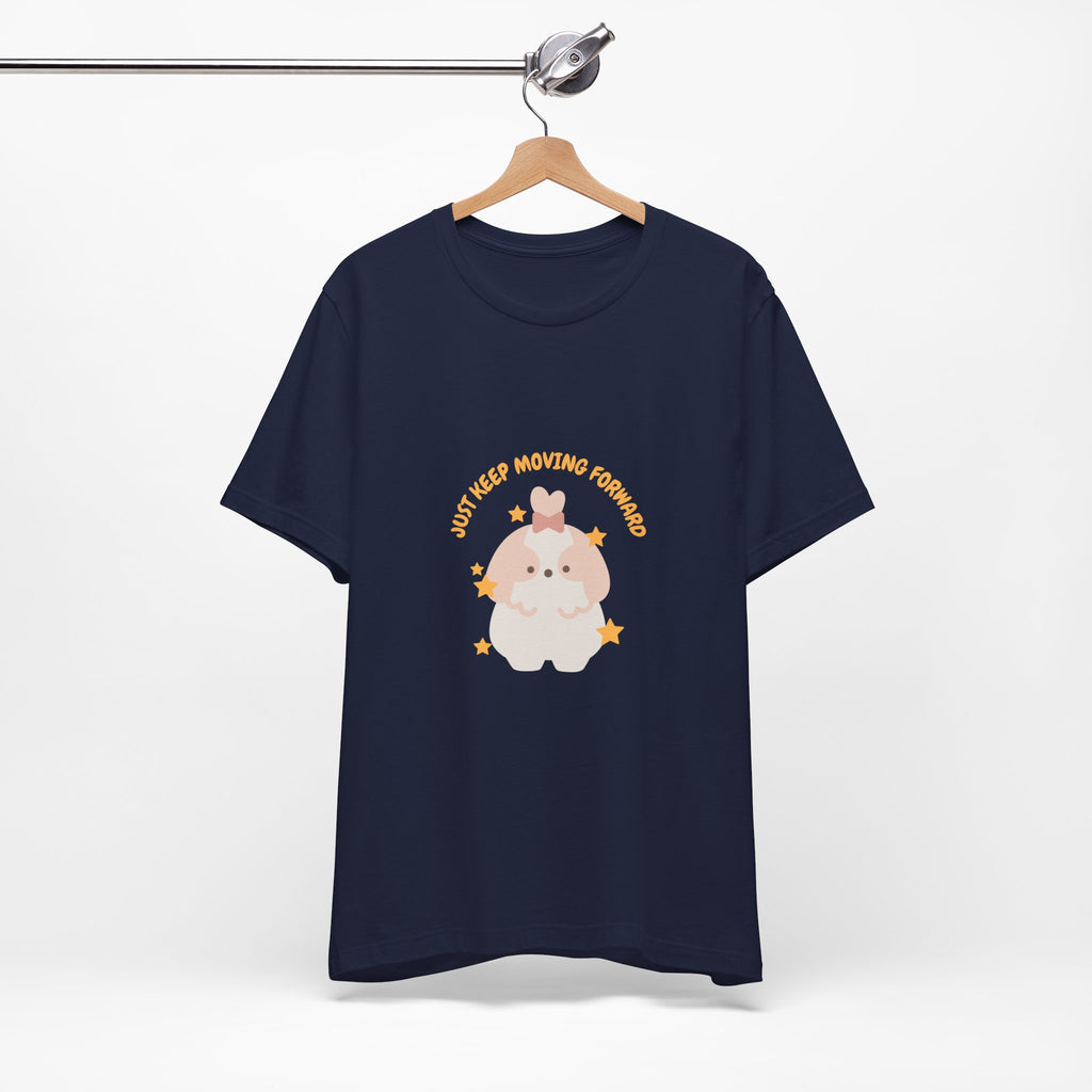 Cute Kawaii Bunny Tee — "Just Keep Moving Forward" Graphic T-Shirt