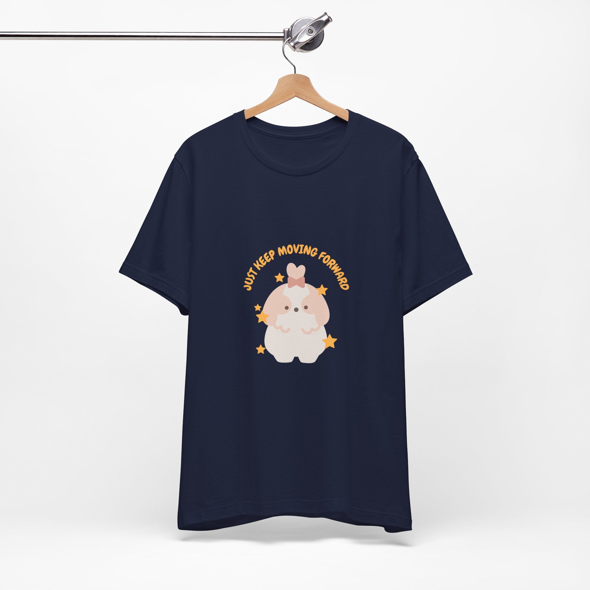 Cute Kawaii Bunny Tee — "Just Keep Moving Forward" Graphic T-Shirt