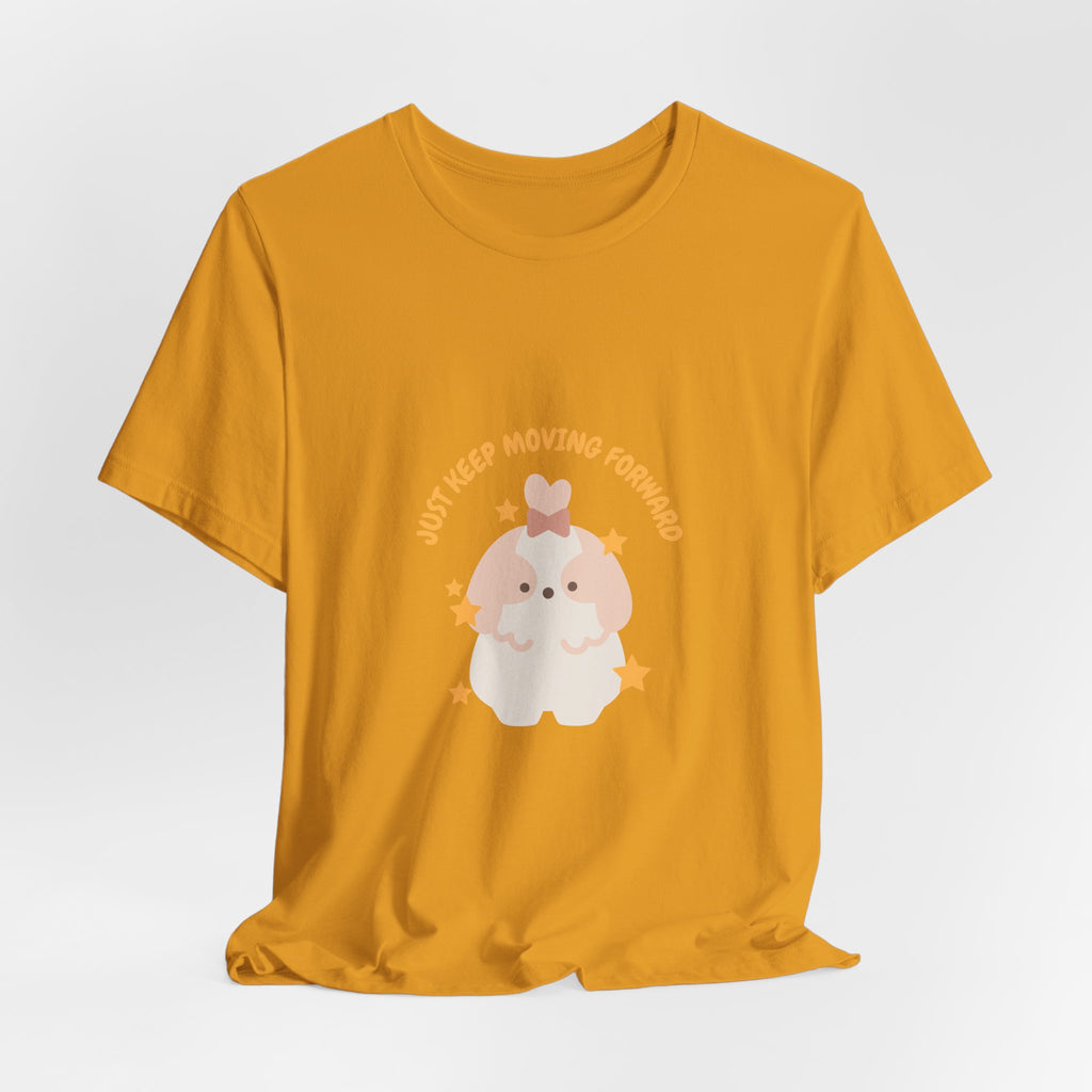 Cute Kawaii Bunny Tee — "Just Keep Moving Forward" Graphic T-Shirt