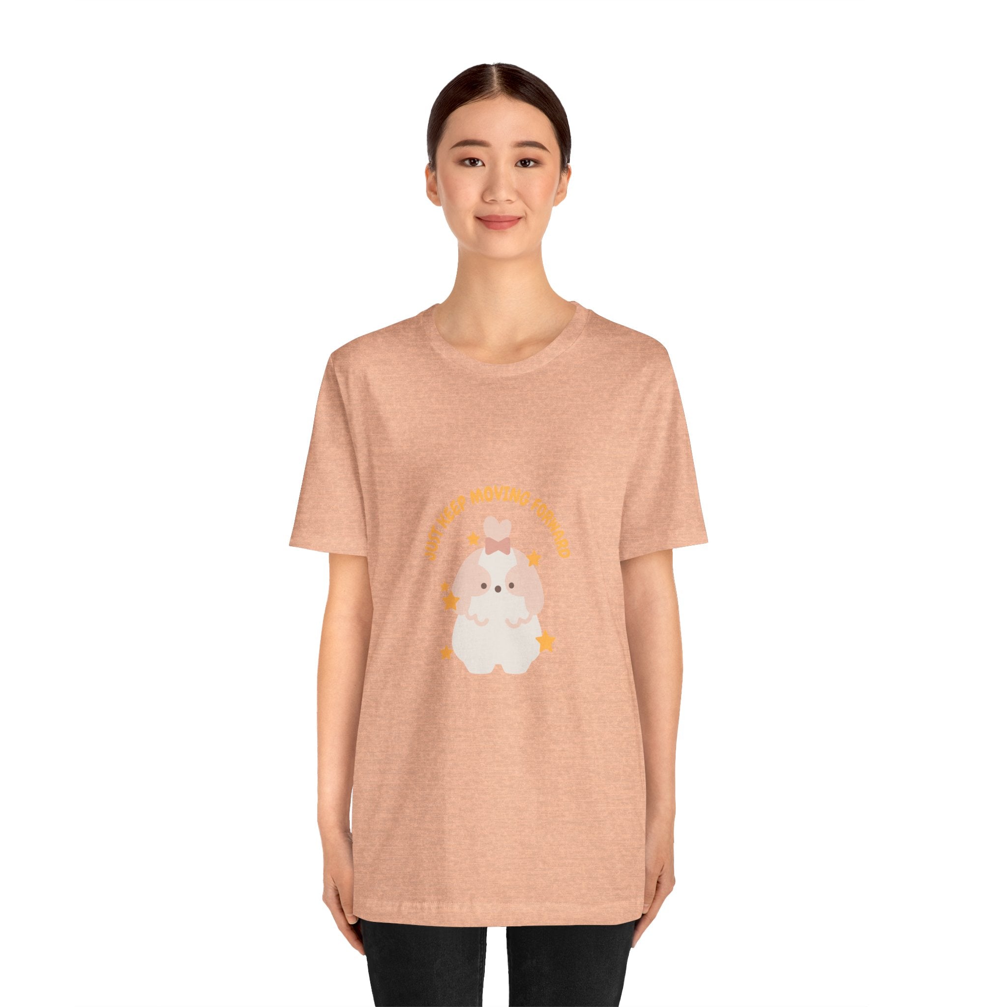 Cute Kawaii Bunny Tee — "Just Keep Moving Forward" Graphic T-Shirt