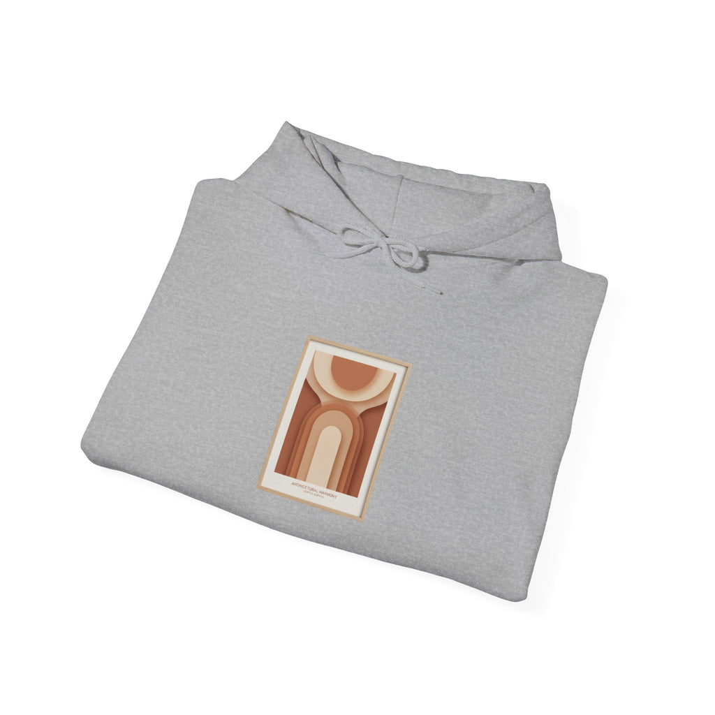 Terracotta Abstract Arch Hoodie | warm neutral shapes, boho arch design