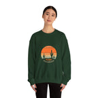 Hello Sunshine Crewneck Sweatshirt — Retro Sunset Cactus Graphic