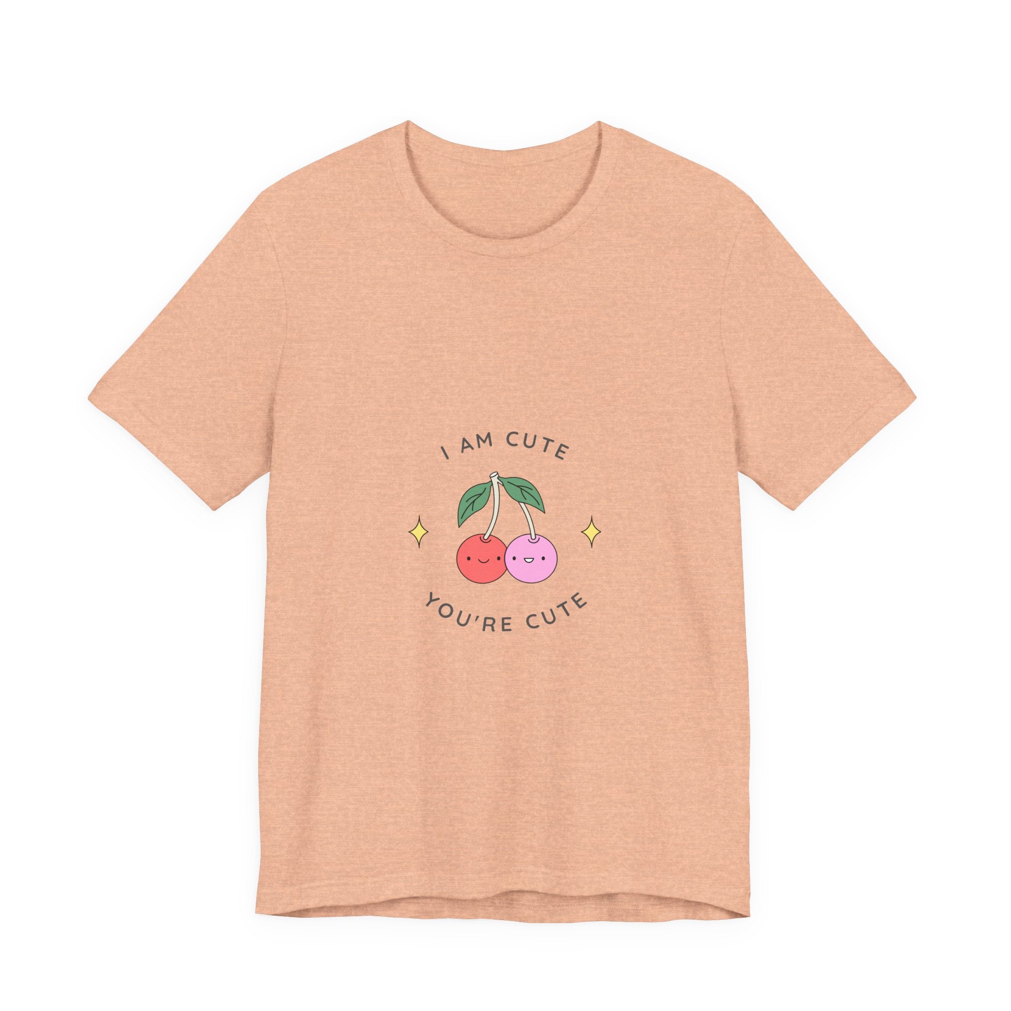 Cute Cherries Graphic Tee — "I Am Cute, You're Cute" Cute Fruit T-Shirt