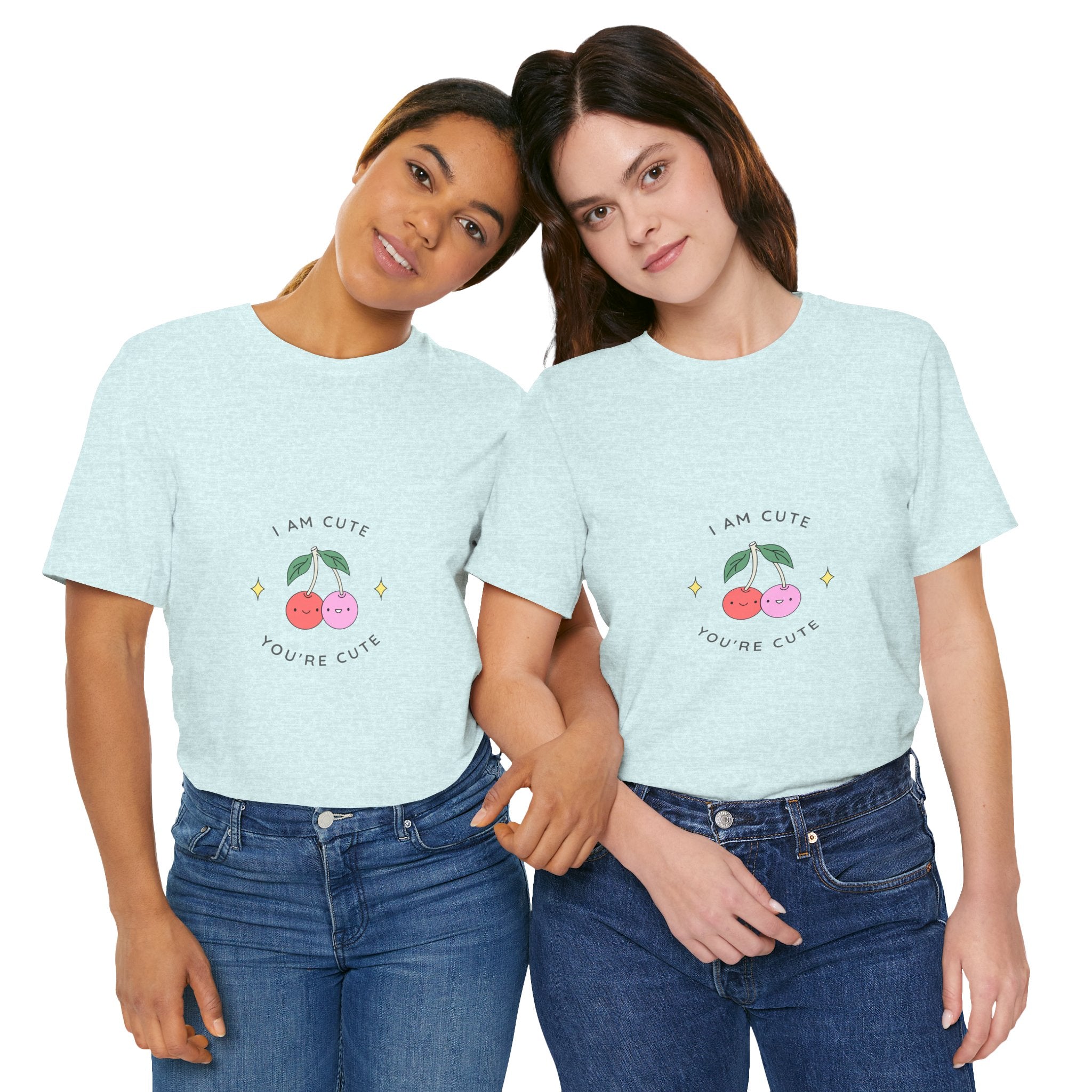 Cute Cherries Graphic Tee — "I Am Cute, You're Cute" Cute Fruit T-Shirt