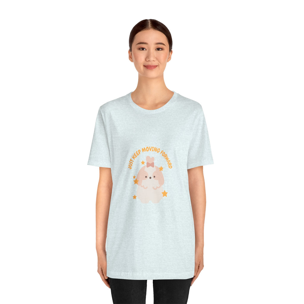 Cute Kawaii Bunny Tee — "Just Keep Moving Forward" Graphic T-Shirt