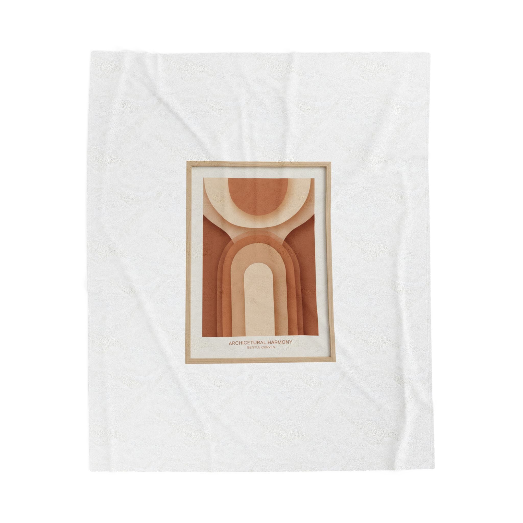 Terracotta Arch Abstract Velveteen Blanket | warm neutral shapes, clay tone decor