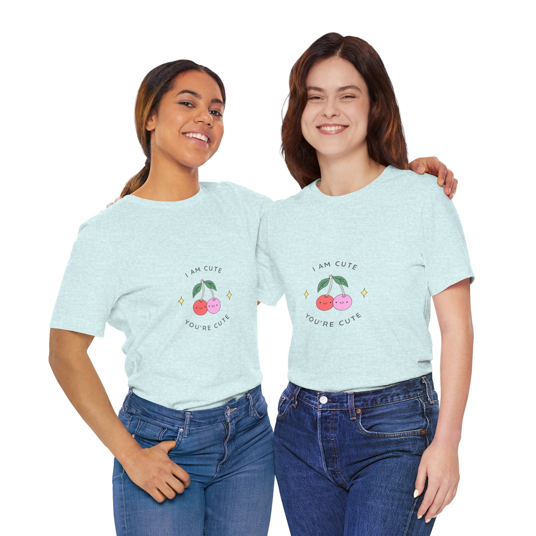 Cute Cherries Graphic Tee — "I Am Cute, You're Cute" Cute Fruit T-Shirt