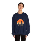 Hello Sunshine Crewneck Sweatshirt — Retro Sunset Cactus Graphic