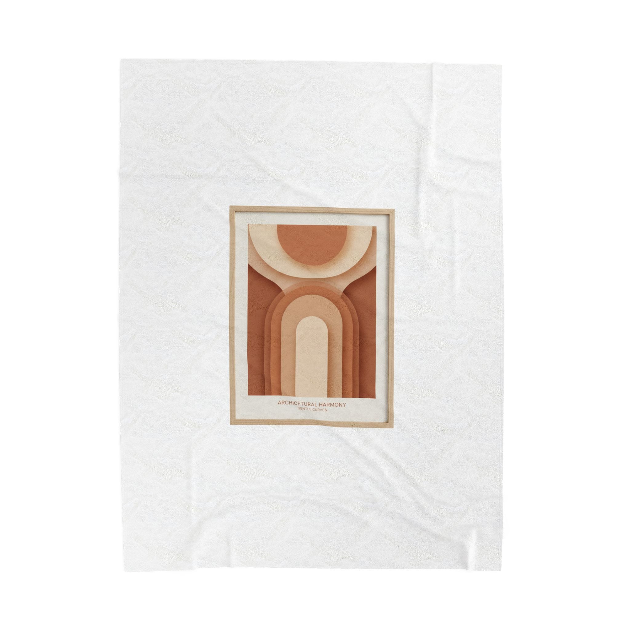 Terracotta Arch Abstract Velveteen Blanket | warm neutral shapes, clay tone decor