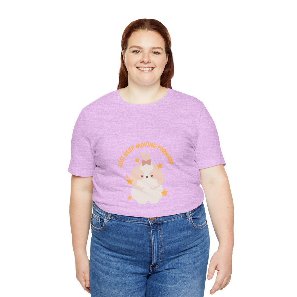Cute Kawaii Bunny Tee — "Just Keep Moving Forward" Graphic T-Shirt