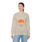 Hello Sunshine Crewneck Sweatshirt — Retro Sunset Cactus Graphic