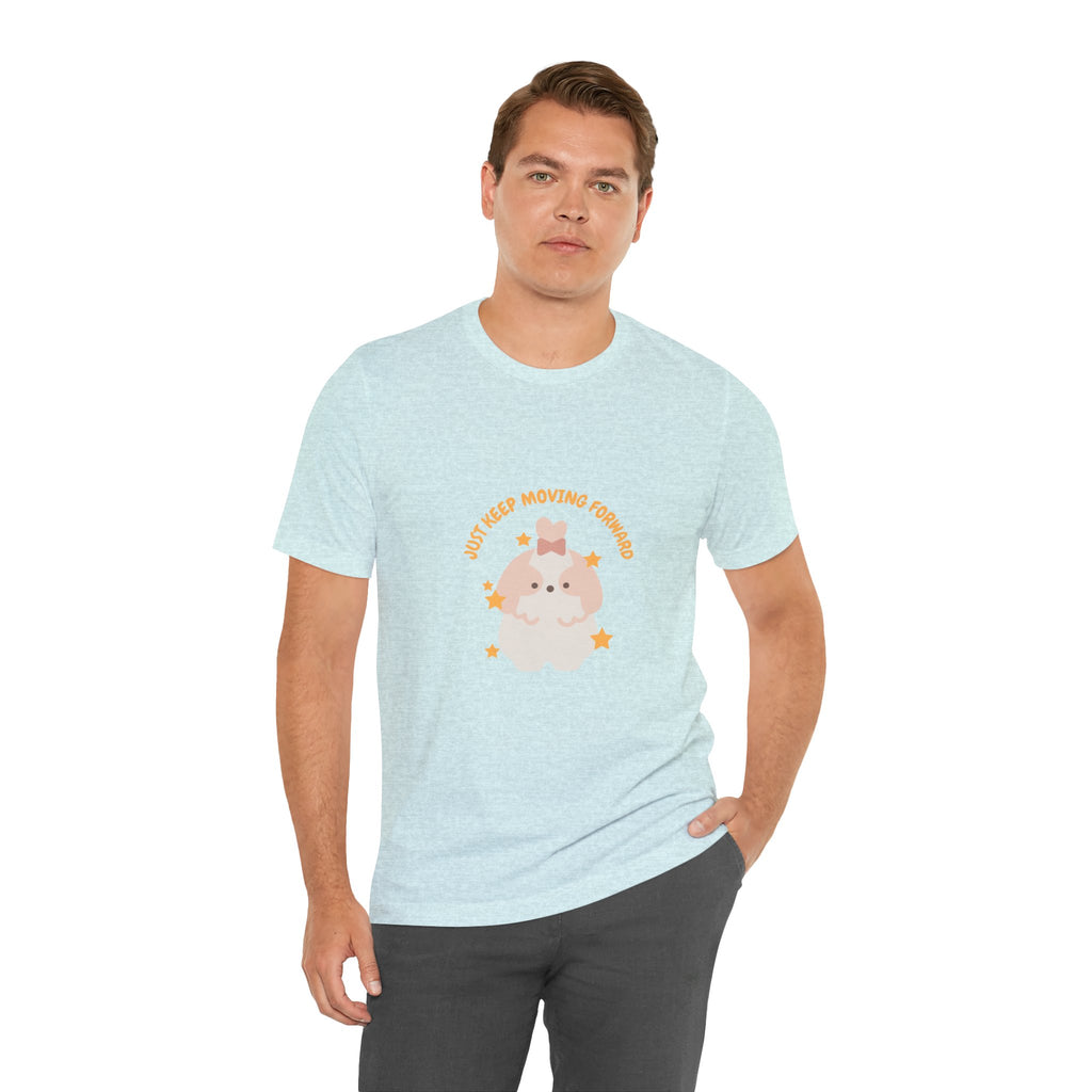 Cute Kawaii Bunny Tee — "Just Keep Moving Forward" Graphic T-Shirt