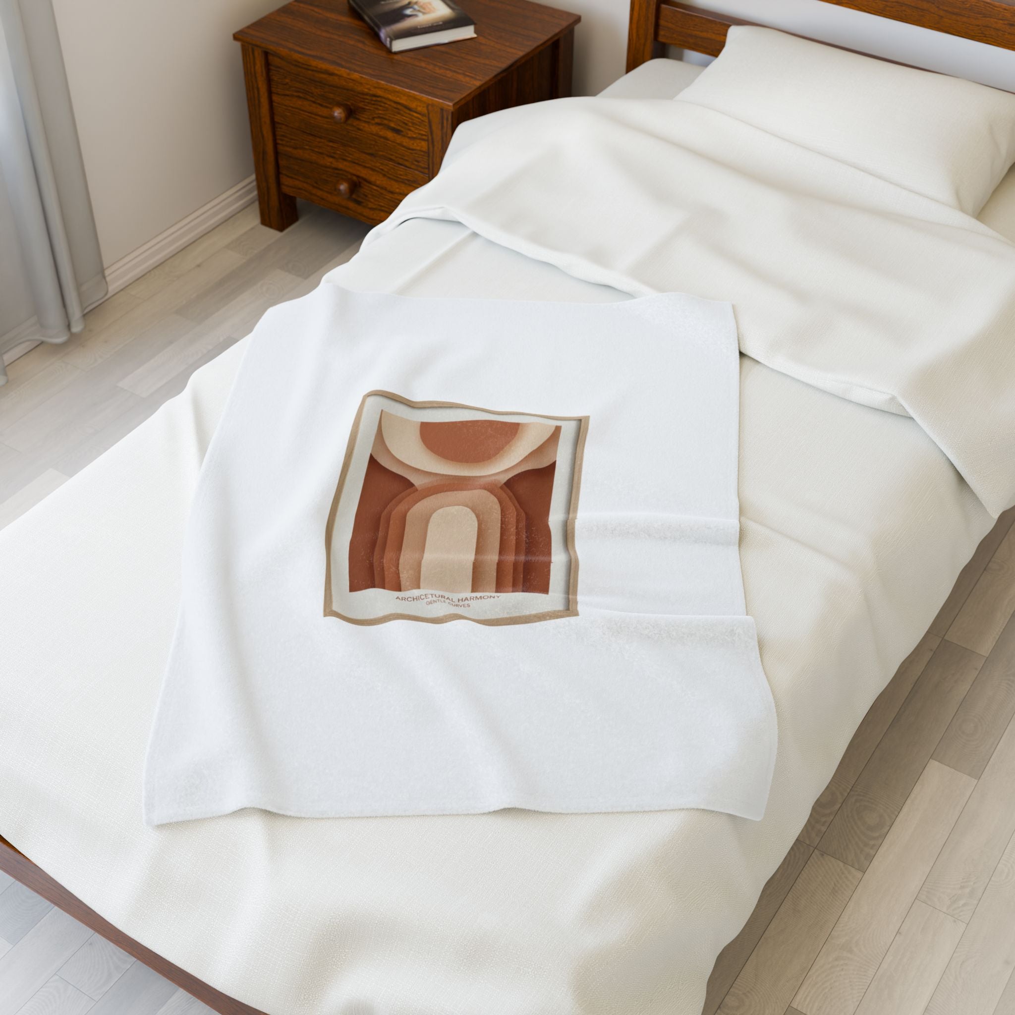 Terracotta Arch Abstract Velveteen Blanket | warm neutral shapes, clay tone decor