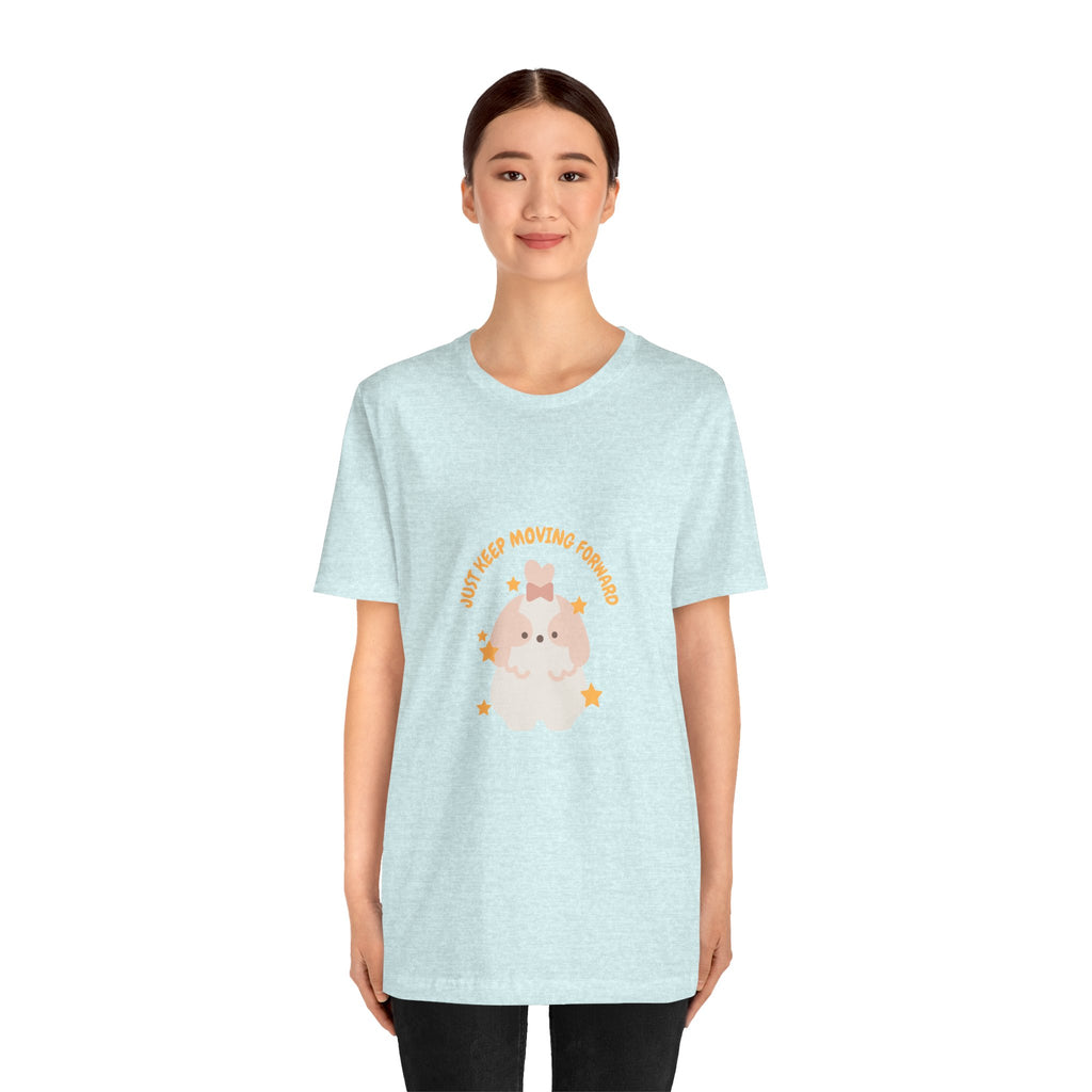 Cute Kawaii Bunny Tee — "Just Keep Moving Forward" Graphic T-Shirt