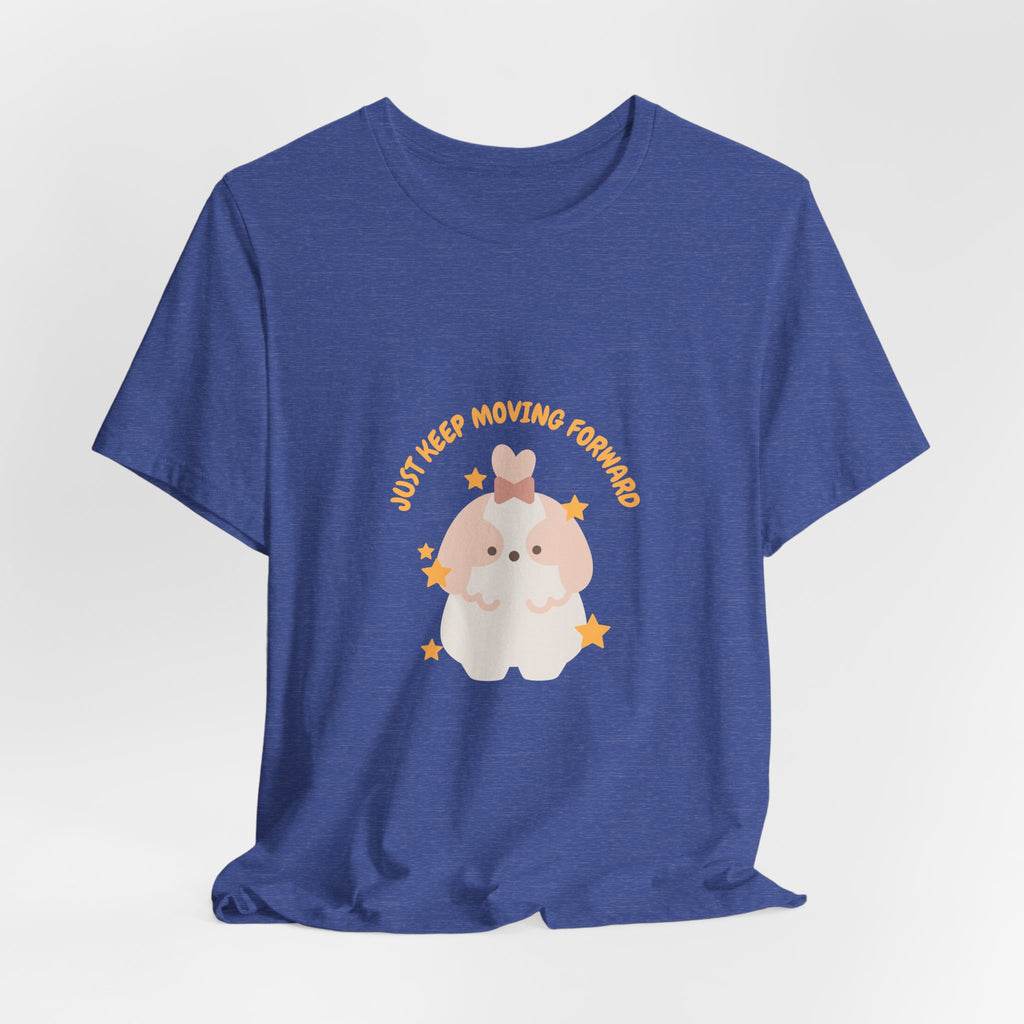 Cute Kawaii Bunny Tee — "Just Keep Moving Forward" Graphic T-Shirt