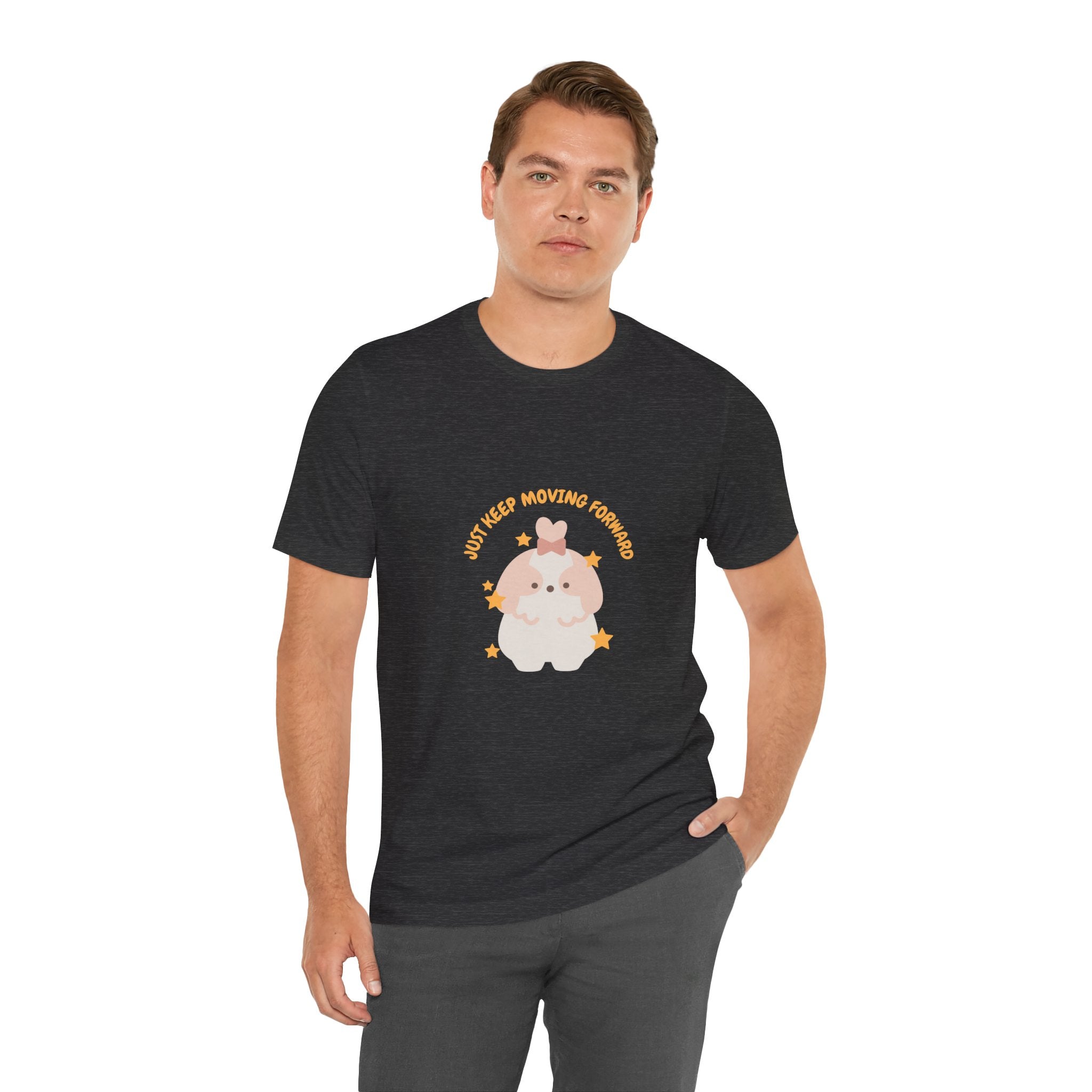 Cute Kawaii Bunny Tee — "Just Keep Moving Forward" Graphic T-Shirt