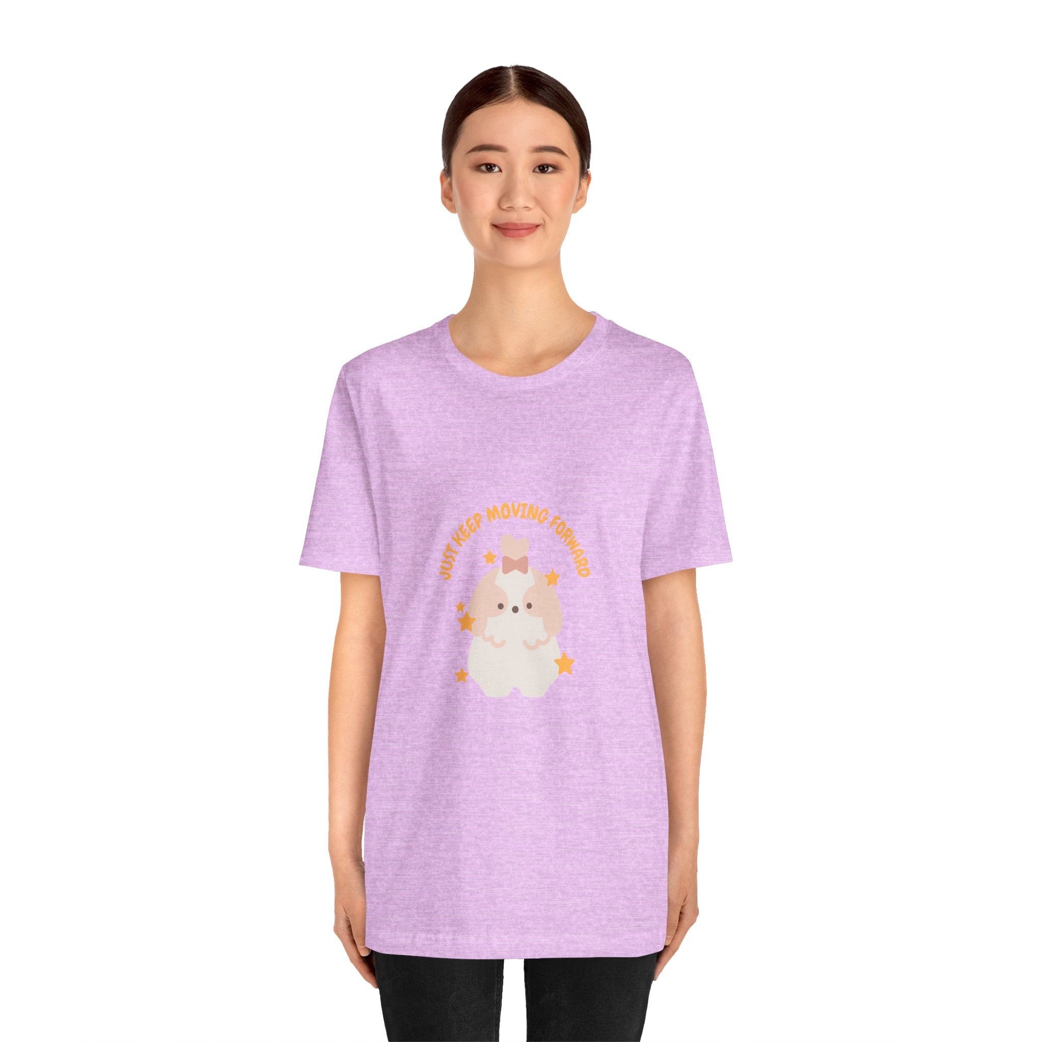 Cute Kawaii Bunny Tee — "Just Keep Moving Forward" Graphic T-Shirt