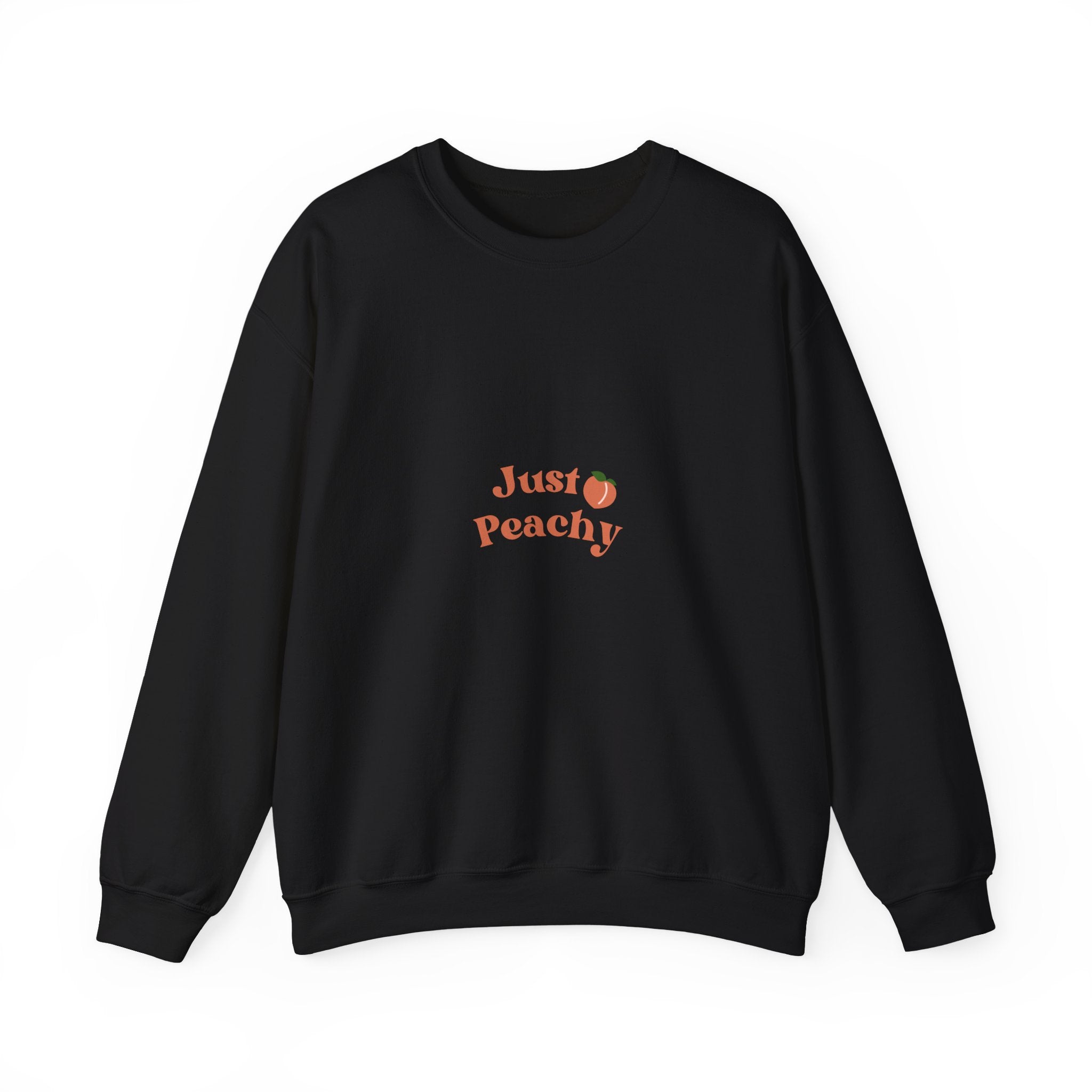 Just Peachy Crewneck Sweatshirt — Cute Peach Graphic Pullover