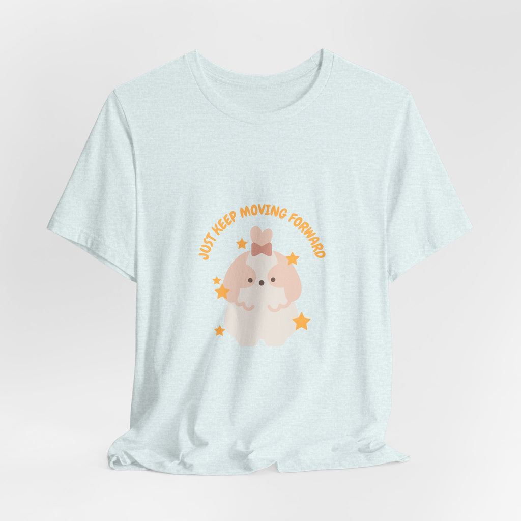 Cute Kawaii Bunny Tee — "Just Keep Moving Forward" Graphic T-Shirt