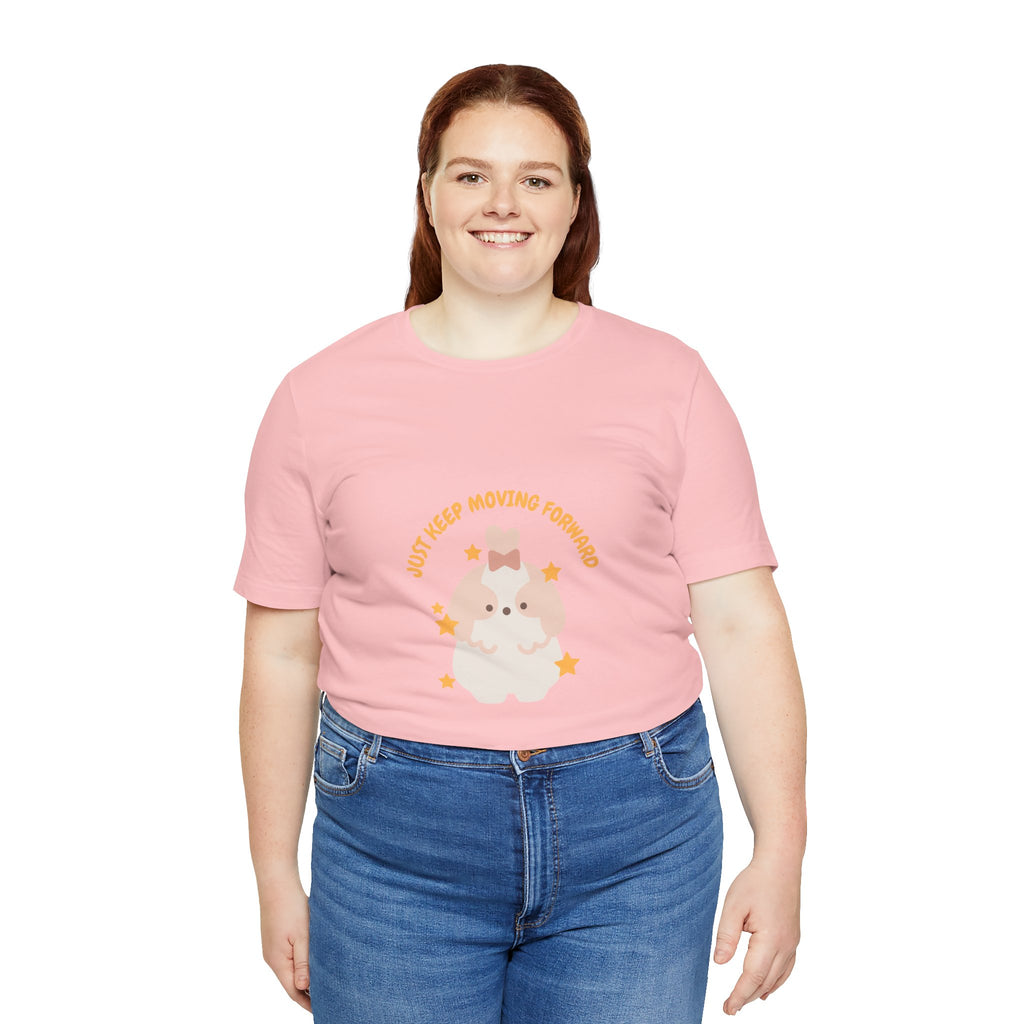 Cute Kawaii Bunny Tee — "Just Keep Moving Forward" Graphic T-Shirt