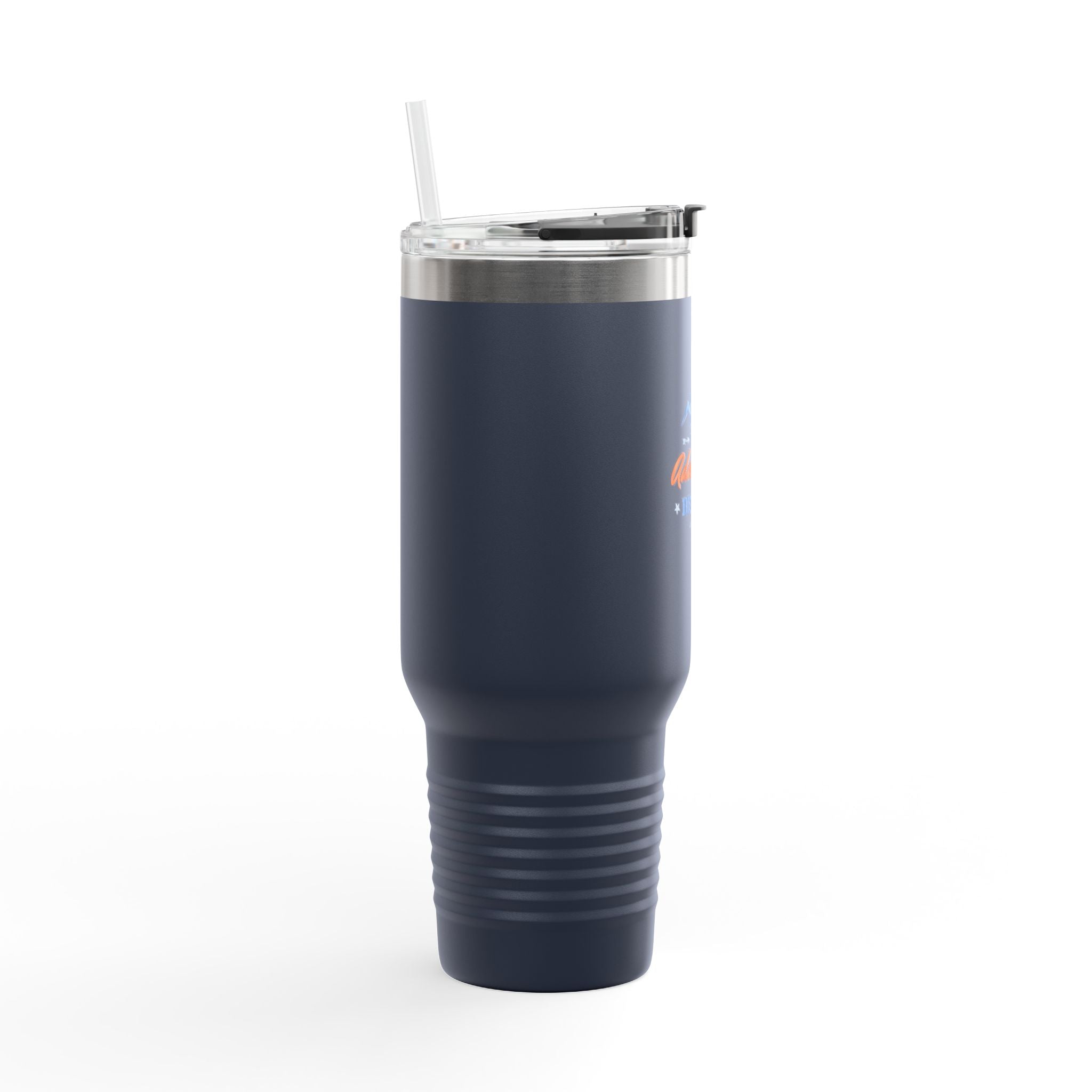 40oz Insulated Travel Mug — “The Adventure Begins” Mountain Stainless Tumbler