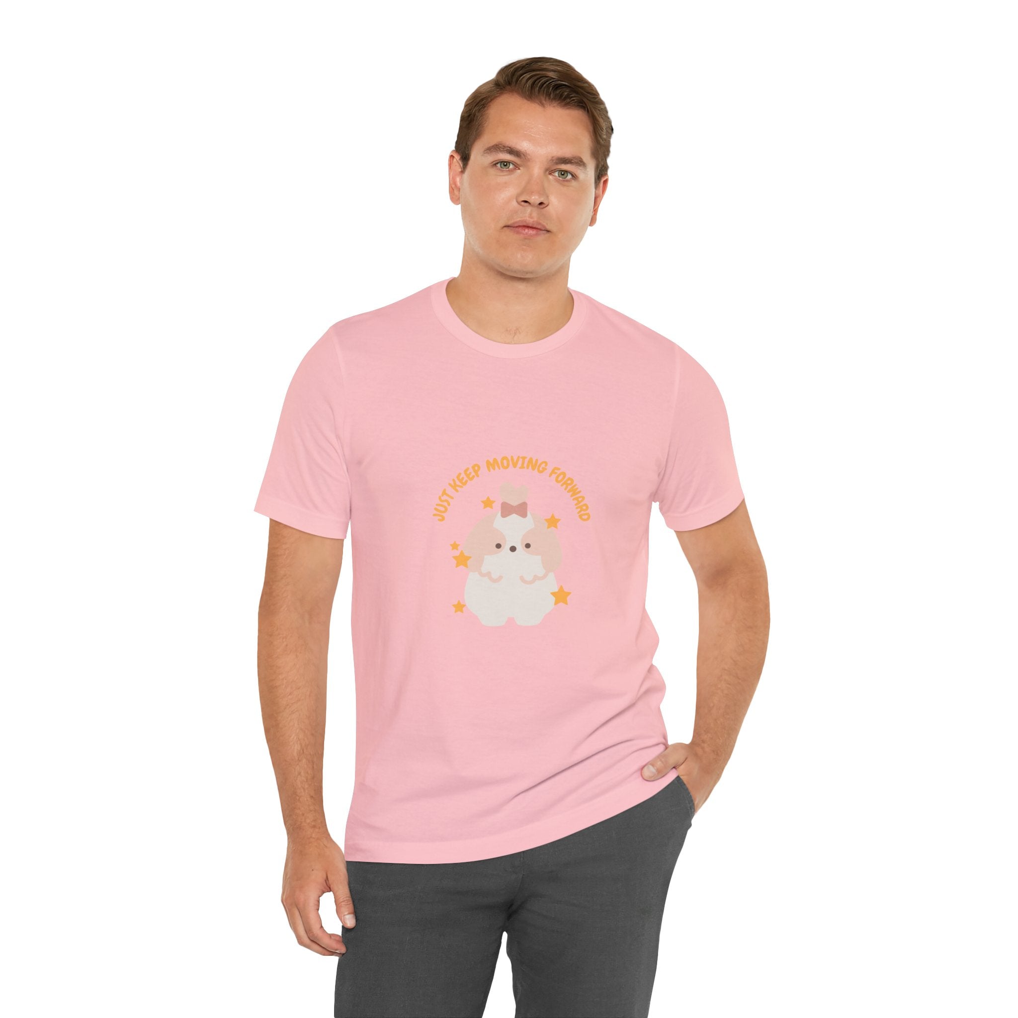 Cute Kawaii Bunny Tee — "Just Keep Moving Forward" Graphic T-Shirt