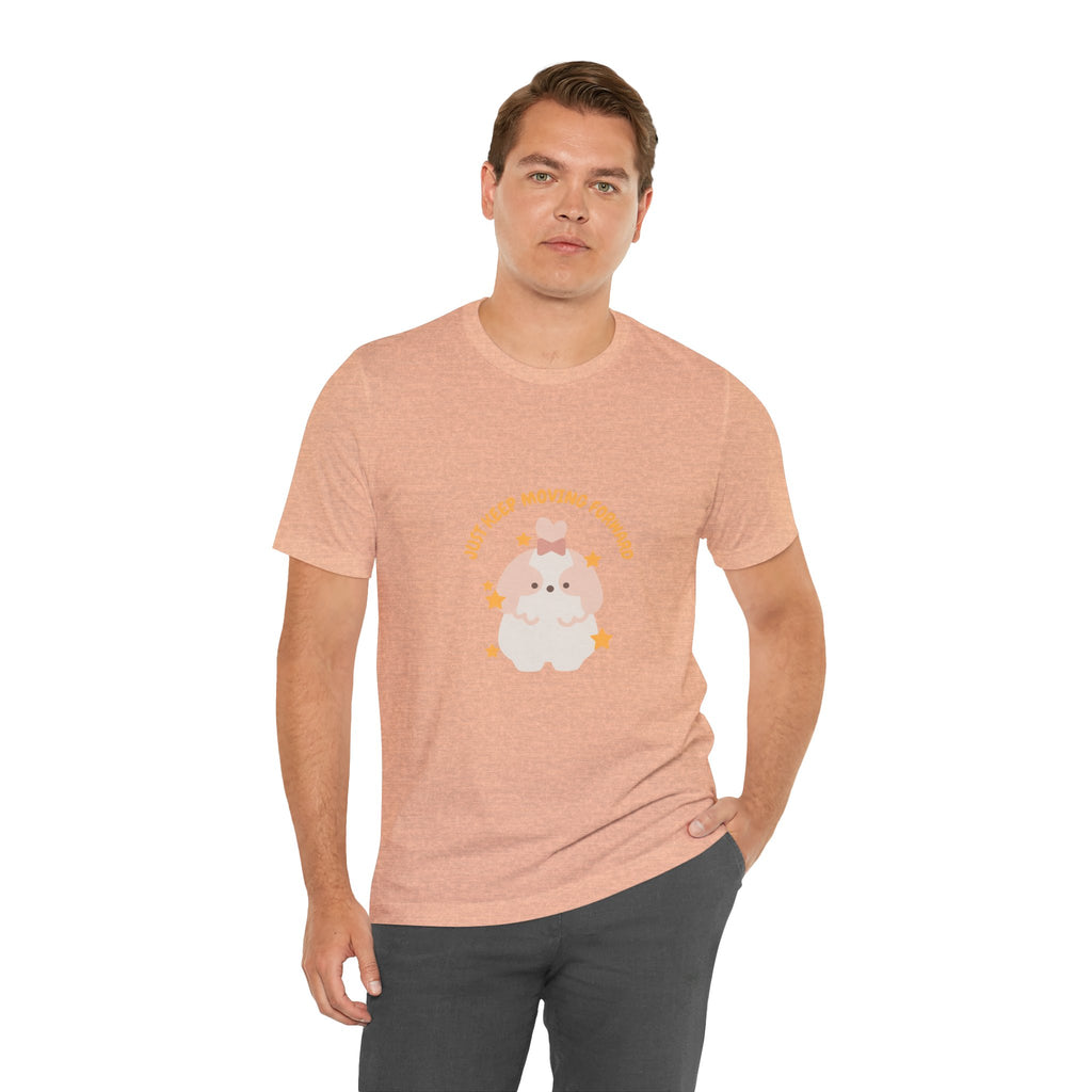 Cute Kawaii Bunny Tee — "Just Keep Moving Forward" Graphic T-Shirt