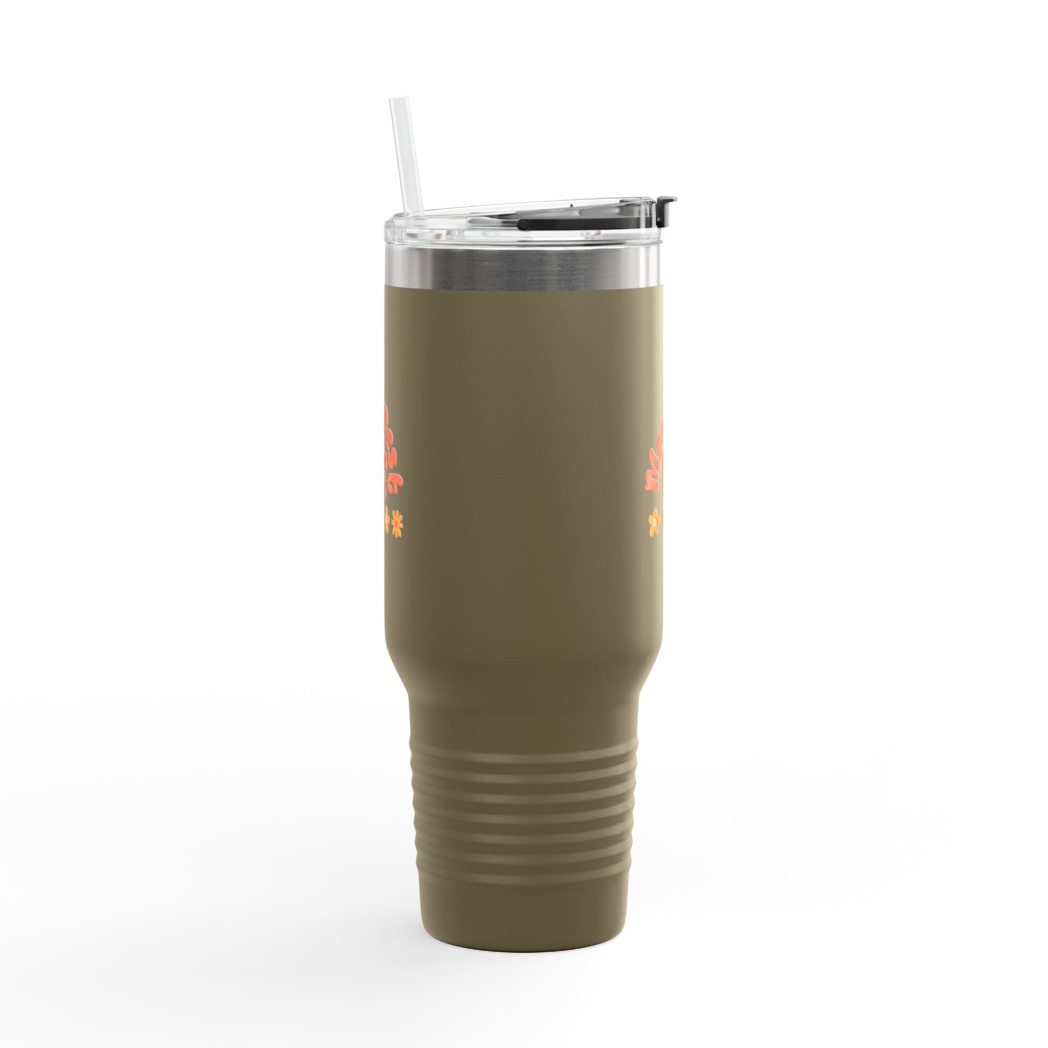 Insulated Travel Mug — "Manifest It" 40oz Tumbler with Lid & Straw